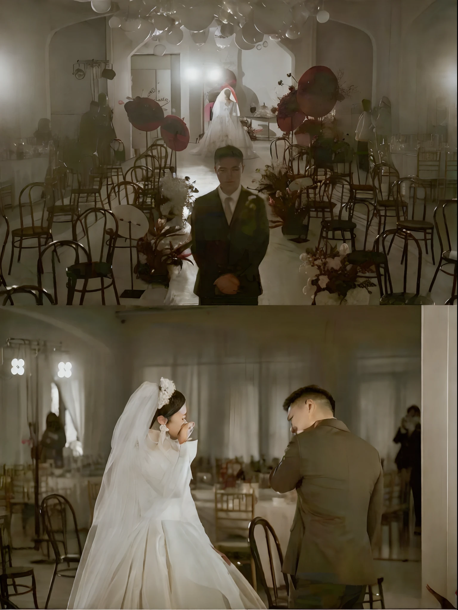 There was a woman in a white dress standing in the doorway, Art House Film Aesthetics, stunning moody cinematography, beautiful cinematography, Cinematic lighting + Masterpiece, stunning cinematography, Beautiful and cinematic lighting, gloomy cinematic lighting, dreamy atmosphere and drama, cinematic mood lighting, lofi portrait at a window, movie screencap, minimalist cinematic lighting, Subtle and eye-catching lighting