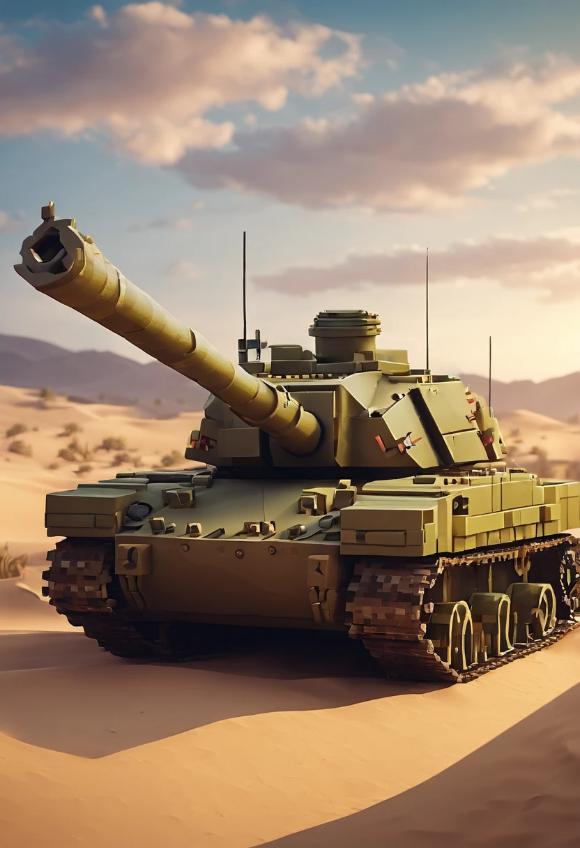 Tanque de guerra totalmente blindado em um terreno de guerra, melhor qualidade e melhores efeitos, melhores sombras, best lighting 8k