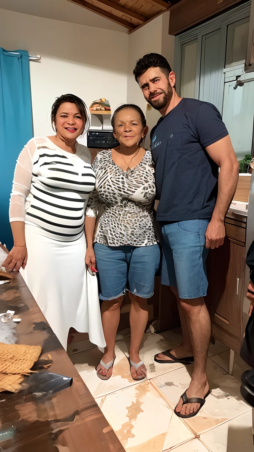 There's three people together in a kitchen, 3 5 year brazilian mother, Directed by: Nandor Soldier, Mulher de 30 anos de Cuba, Fotografia tirada em 2 0 2 0, Directed by: Judith Gutierrez, Foto tirada em 2018, Em casa, Directed by: Teresa Fasolino, by Amelia Peláez, imagem de perfil