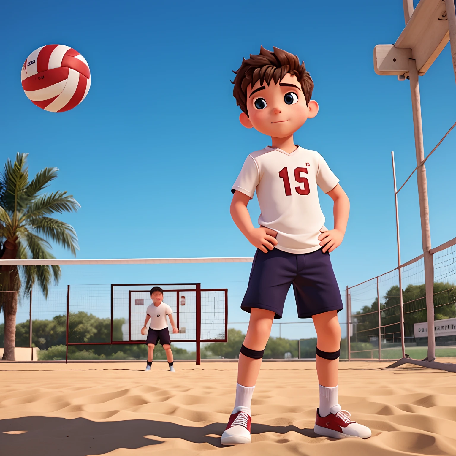 boy playing volleyball