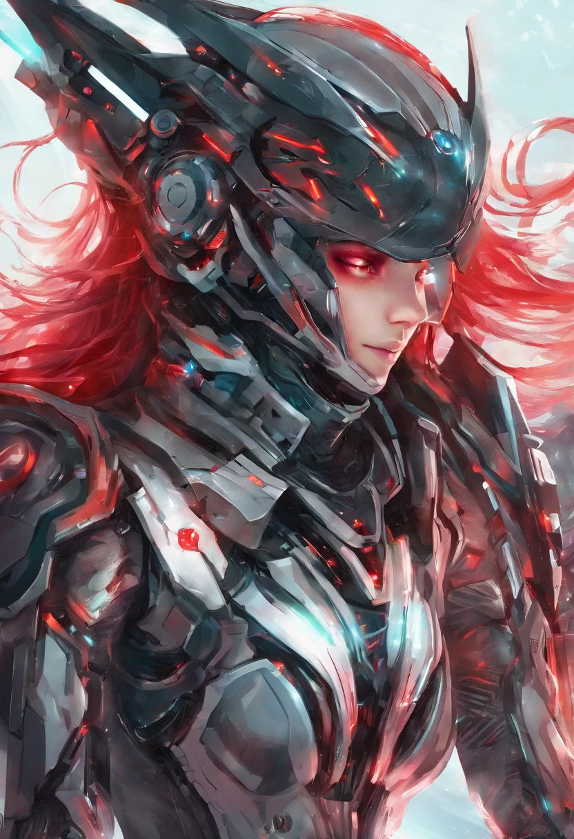 medival female knight, glowing red eyes behind her helmet, Anime, Anime art germ, Anime styled digital art, realistic anime, Extremely detailed