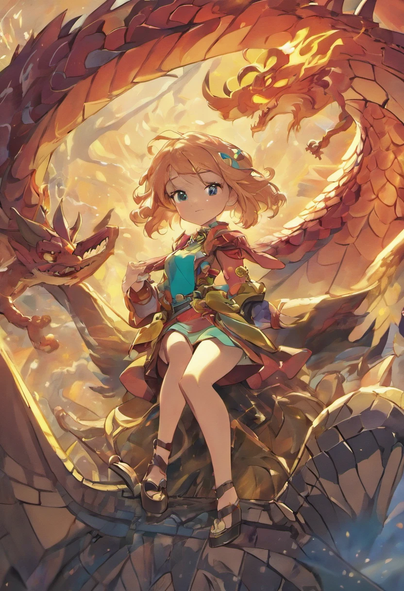 retrato da mulher, on top of a Dragon ::style cartoon, (((Front view))), Estilo Disney Pixar, Filme 3D, altamente detalhado, vivid colors (((corpo inteiro))) ::n_style realista, anime