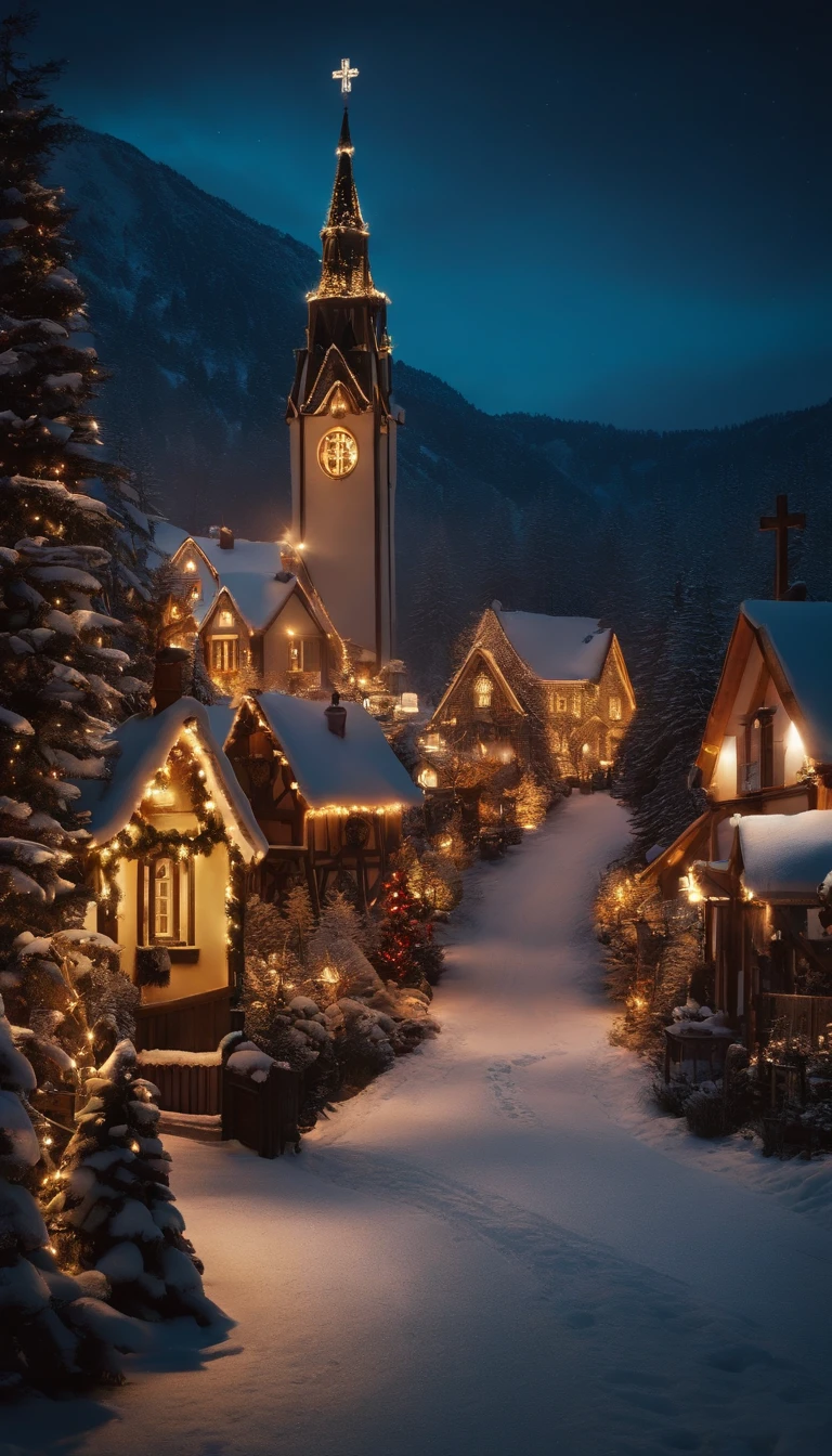 1️⃣ christmas village by stina gish, fullscreen wallpaper, in the style of realistic depiction of light, alfred guillou, associated press photo, cross processing, 32k uhd, eye-catching, aurorapunk --ar 9:16 --v 5.2