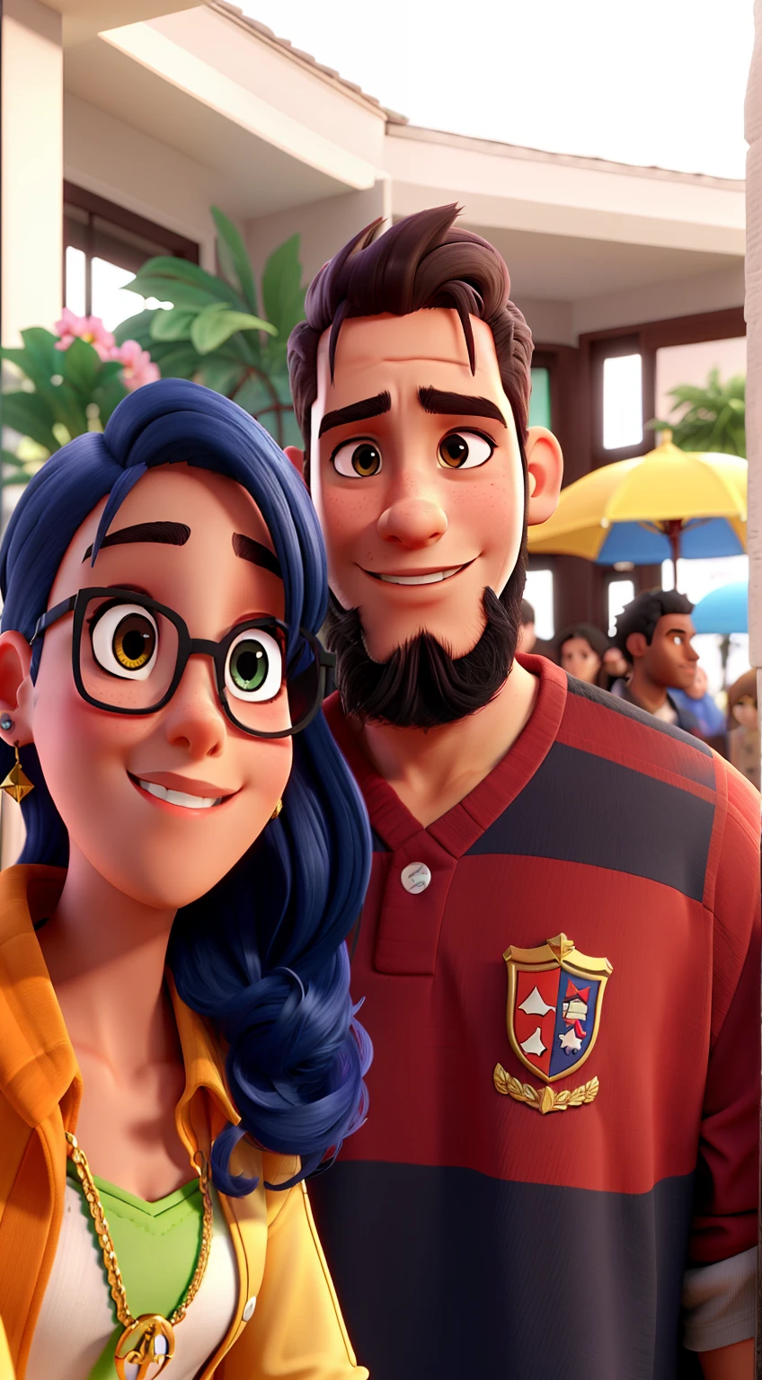 Mude as cores do cabelo dos personagens para a cor preto