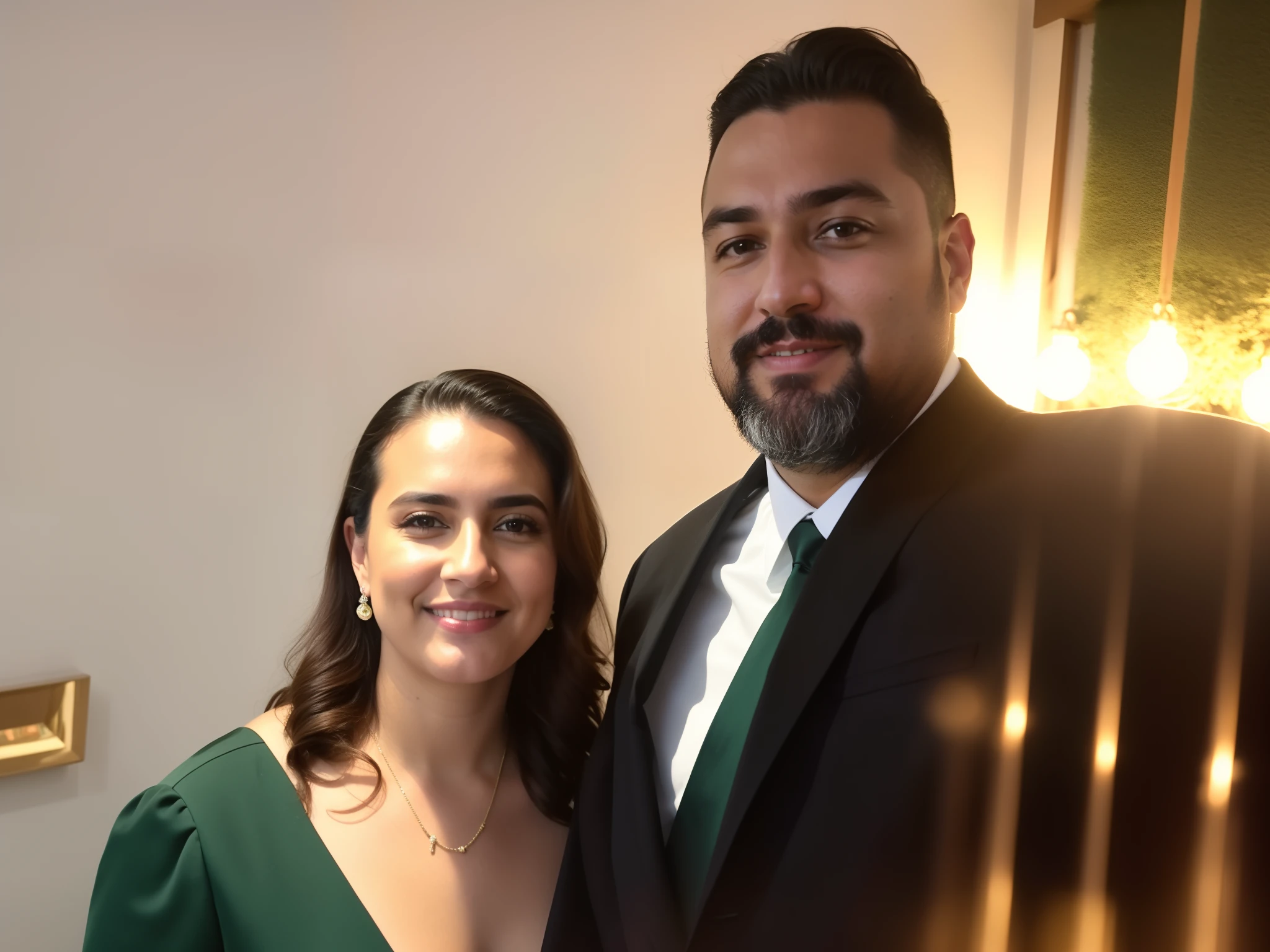 They are posing for a photo in a formal setting, imagem de perfil, Postagem no Reddit, 4 k post, Postagem 4k, imagem de qualidade muito baixa, foto do perfil, vestindo terno verde, Millaise e Greg Rutkowski, Vinheta pesada!, foto de perfil, Fotografia tirada em 2 0 2 0, Directed by: Luis Miranda, Directed by: Alejandro Obregon