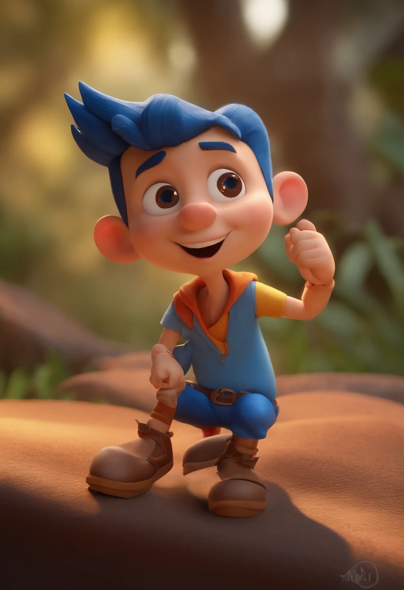A close up of a cartoon character with a blue hair - SeaArt AI