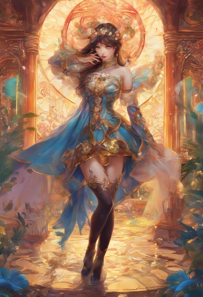 best quality,master part,ultra high-resolution,(fotorrealista:1.4),Xiuxiano,arma,Rosto detalhado,, 1girl,sozinho,arma,clivagem,(Magical Circle:1.2),Xiuxiano,parte superior do corpo,Beautiful girl,corpo inteiro,East Asian architecture,bainha,arquitetura,