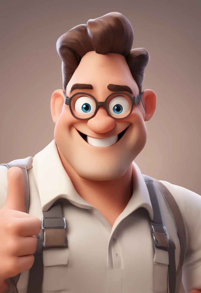 Smiling Man Illustration, sorriso insano, Homem de pele marrom com um sorriso gigante, calvo barbudo happily smiling at the camera, sorriso atrevido, he's smiling, sorriso muito grande, Macho sorridente, foto de perfil headshot, rindo sorriso enorme, desenhando no estilo de Arte 3D, c4d, fundo de cor branco puro, estilo disney, estilo pixar render ilustracao Super Detalhe, 8k