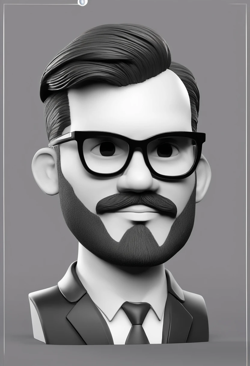 Cartoon character of a man with black glasses and a black polo shirt, cabelo liso, With beard and old school tattoo on his arm, animation character, Caractere estilizado, animation style rendering, 3D estilizado, Arnold Maya render, 3 d render stylized, toon render keyshot, Personagem 3D, Personagem 3D, 3d rendering stylized, 3 d character render, personagem de desenho animado, Personagem de close up, Pose de personagem,  (Estilo Pixar) (master part:1.2) (Bokeh) (best quality) (pele detalhada) (textura detalhada) (8k) (argila) (Cinematic lighting) (foco nítido