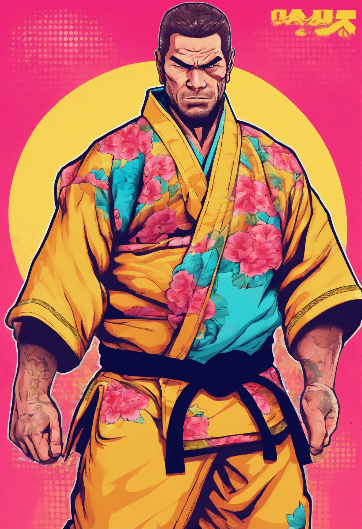 Homem kimono de jiu-jitsu