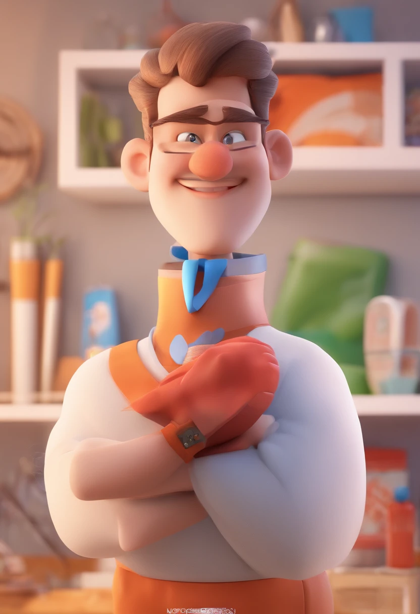 Smiling Man Illustration, sorriso insano, Homem de pele marrom com um sorriso gigante, happily smiling at the camera, sorriso atrevido, he's smiling, sorriso muito grande, Macho sorridente, foto de perfil headshot, rindo sorriso enorme, desenhando no estilo de Arte 3D, c4d, fundo de cor branco puro, estilo disney, estilo pixar render ilustracao Super Detalhe, 8k