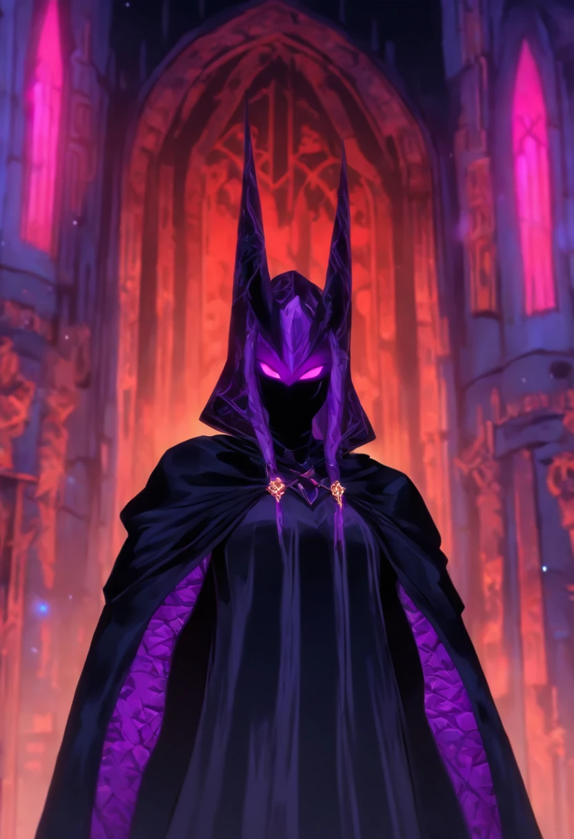 Mulher alta, Madura 30 anos de idade, Her Skin is totally purple in color, pele de cor roxa, your eyes are red, Her hair is dark red, ela usa um batom rosa claro, She has a pointed black crown that possesses several purple jewels, She is in her castle, In the bedroom of his dystopian medieval castle, The castle is black and gloomy, It has little clarity and is naturally dark., Distopia, ((((She's just wearing a tight cloak that covers her body))))), ((((ela esta usando um manto preto apertando)))), Her breasts are giant, ((((Firm big)))), ((((Pawns)))), seus peitos tem silicone, Extraordinary big boobs, coxas grossas e inchadas, ((((corpo grosso)))), corpo inchado, coxas firmes, sua ((((Ass is huge)))), ((((bunda Gigante)))), Bundona, bunda siliconada, ((((expression would be)))) {obra de arte} {melhor qualidade} {4K HD} {DISTOPIA} {FOCO FRONTAL} {FOCO NA MULHERER}