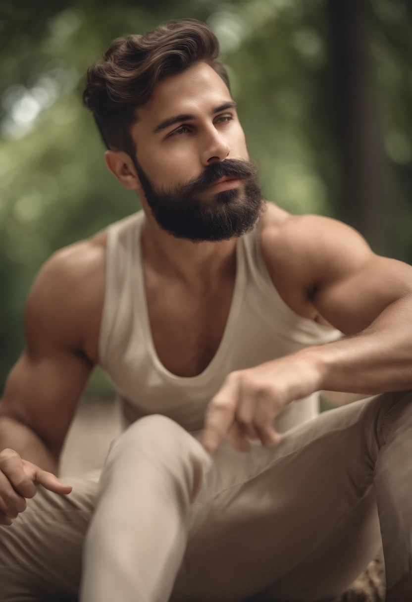 Homem moreno musculoso com barba e bigode na camisa branca, best quality,4k,8k,homem muito atraente com barba, pelos faciais bem cuidados, FOFO, breath-taking, Realista, imagem ultrarrealista, Bigode Natural, macho velho,foto retrato suave 8 k, retrato muito detalhado, bigode grosso, estilo hiper-realista, barba fina e brilhante, pelos faciais curtos, Bartstoppeln, FOFO, rosto detalhado, retrato ultra realista, cabelos grisalhos,terno elegante, boca aberta,