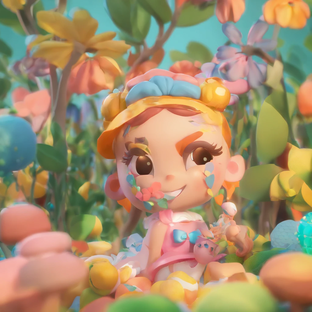 super bonito IP menina por pop mart, olhos brilhantes, querubim,Vestidinho branco, argila, Modelos, um brinquedo de caixa cega, Brilhante e delicado,fundo limpo, Bom brilho, 3D rendering of,best quality