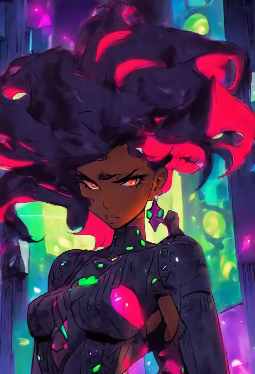 mulher alta, Madura 30 anos de idade, Her skin is totally purple in color, pele de cor roxa, your eyes are red, Her hair is dark red, ela usa um batom rosa claro, She has a pointed black crown that has several purple jewels on it, She is in her castle, In the bedroom of his dystopian medieval castle, The castle is black and gloomy, It has poor clarity and is naturally obscure.., distopia, (((Bodysuit preto |, pintado em, totalmente coberto, couro preto))), (((Bodysuit preto |, pintado em, totalmente coberto, couro preto))), ((((seios gigantescos)))), Her breasts are giant, ((((Assinatura Grande)))), ((((Pawns)))), seus peitos tem silicone, Extraordinary big boobs, coxas grossas e inchadas, ((((corpo grande)))), corpo inchado, coxas firmes, The ass is huge, bunda gigante, Bundona, bunda siliconada, ((((expression would be)))) {artistic work} {melhor qualidade} {4K HD | |} {distopia}