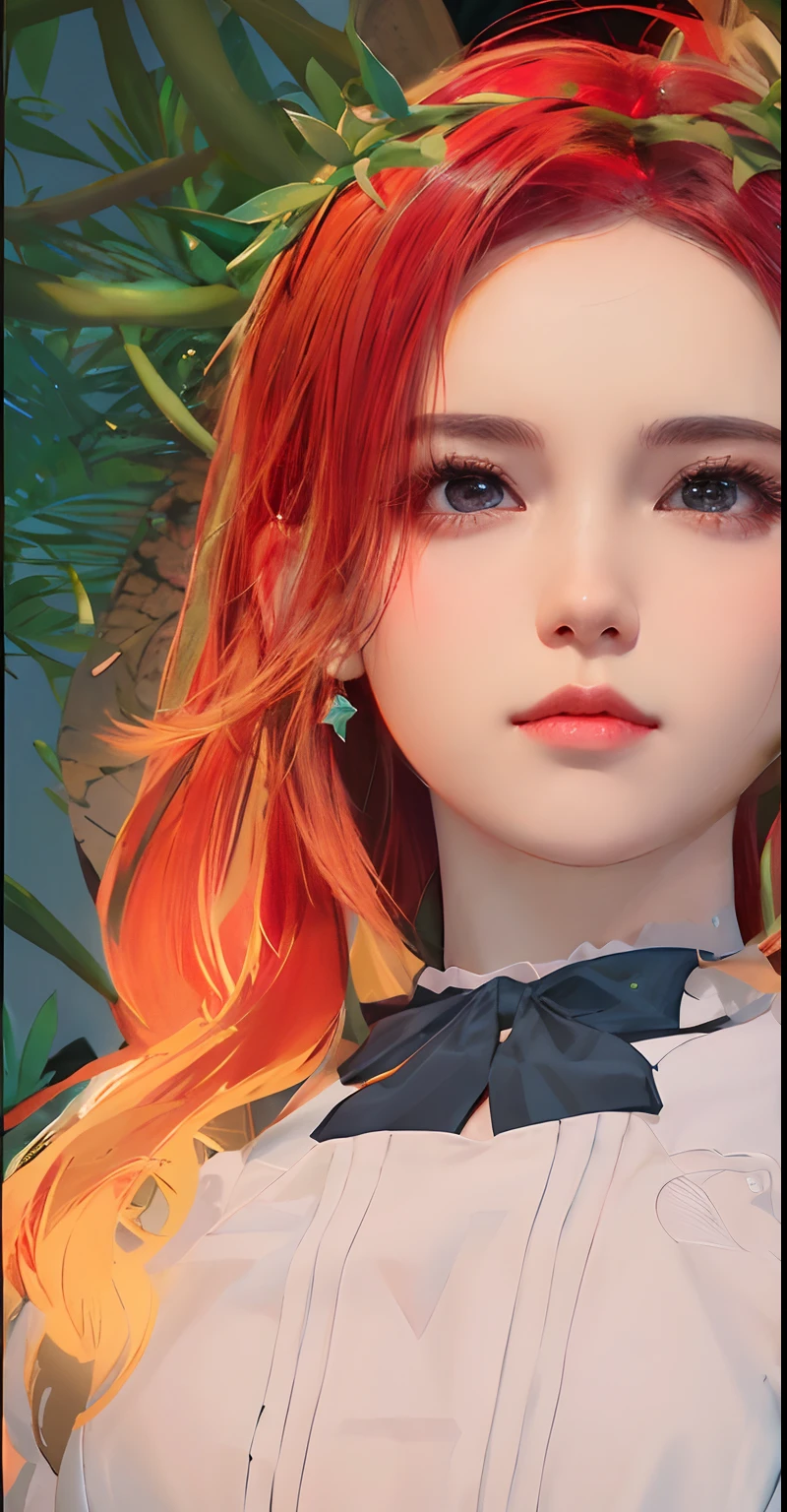 long eyelasher, solid circle eyes, pony tails, Hair is shiny and dark, Black eyes,Delicate faces, surrealism, shadowing, anaglyph, stereograms, angle of view, Atmospheric perspective, 8K, Super detail, ccurate, Best quality,1girll,On campus,mediuml breasts,black long dress
