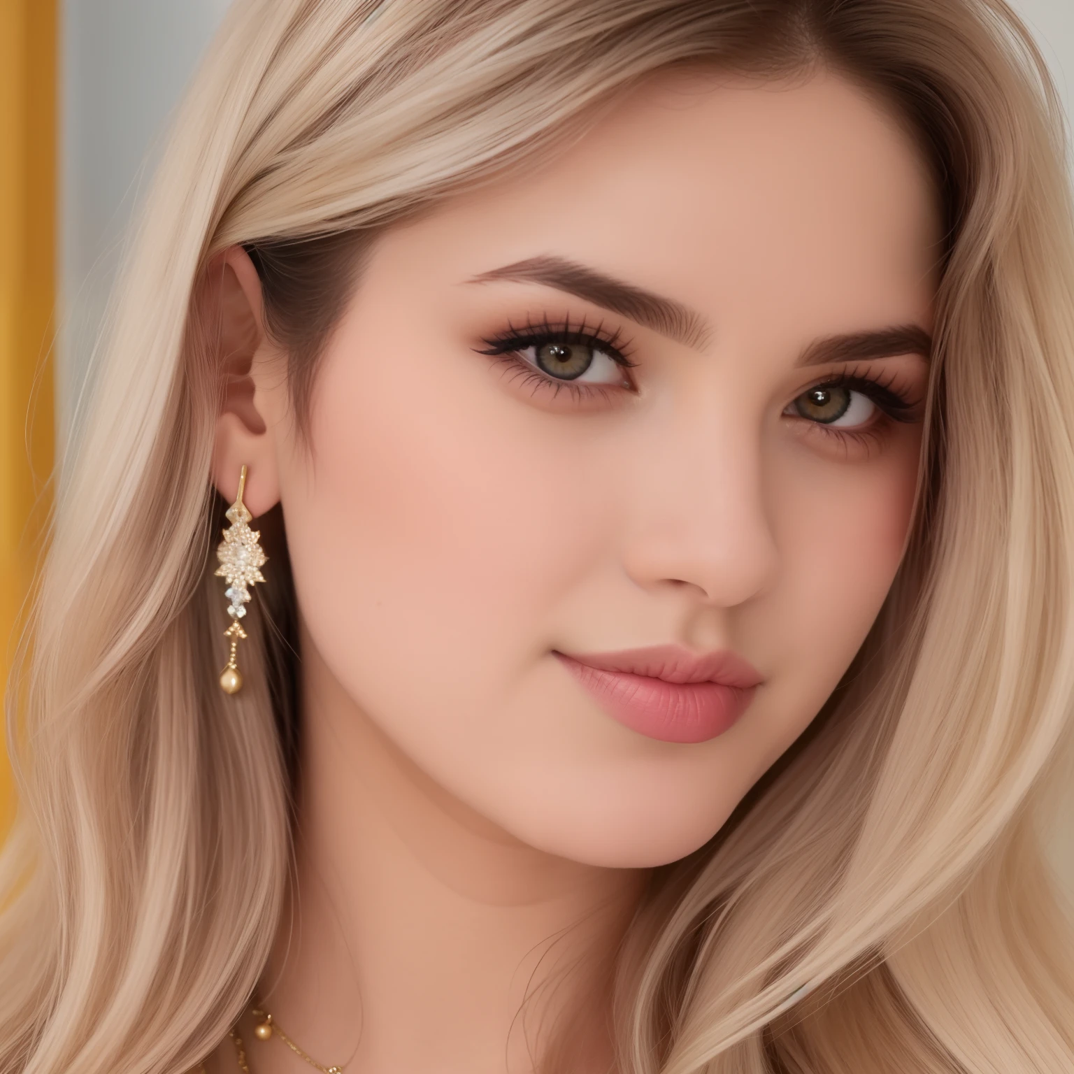um close up de uma mulher com longos cabelos loiros usando um colar e brincos, Grego Ameera al Taweel, Marischa Becker, Caroline Gariba, Parece Fabiula Nascimento, beleza de cair o queixo, Valentina Embaralhamento, Lorena Avarez, curtido ameera al taweel, sofya emelenko, Alana Fletcher