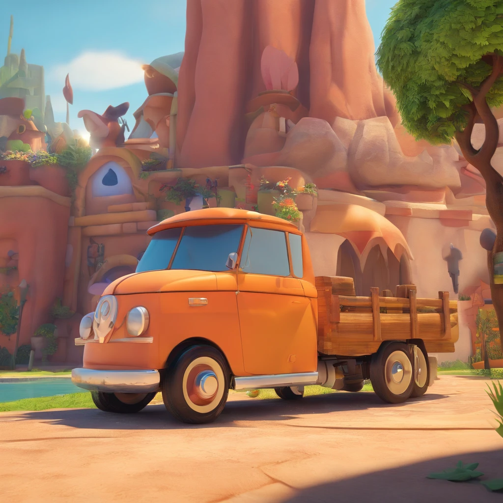 create a 3D movie poster inspired by Disney Pixar, The scene should be in Pixar's signature digital art style, with a cartoonish image with two large drag trucks, usando pneus lisos, numa pista de Arrancada, com os dois alinhados pronto pra largarem na luz verde