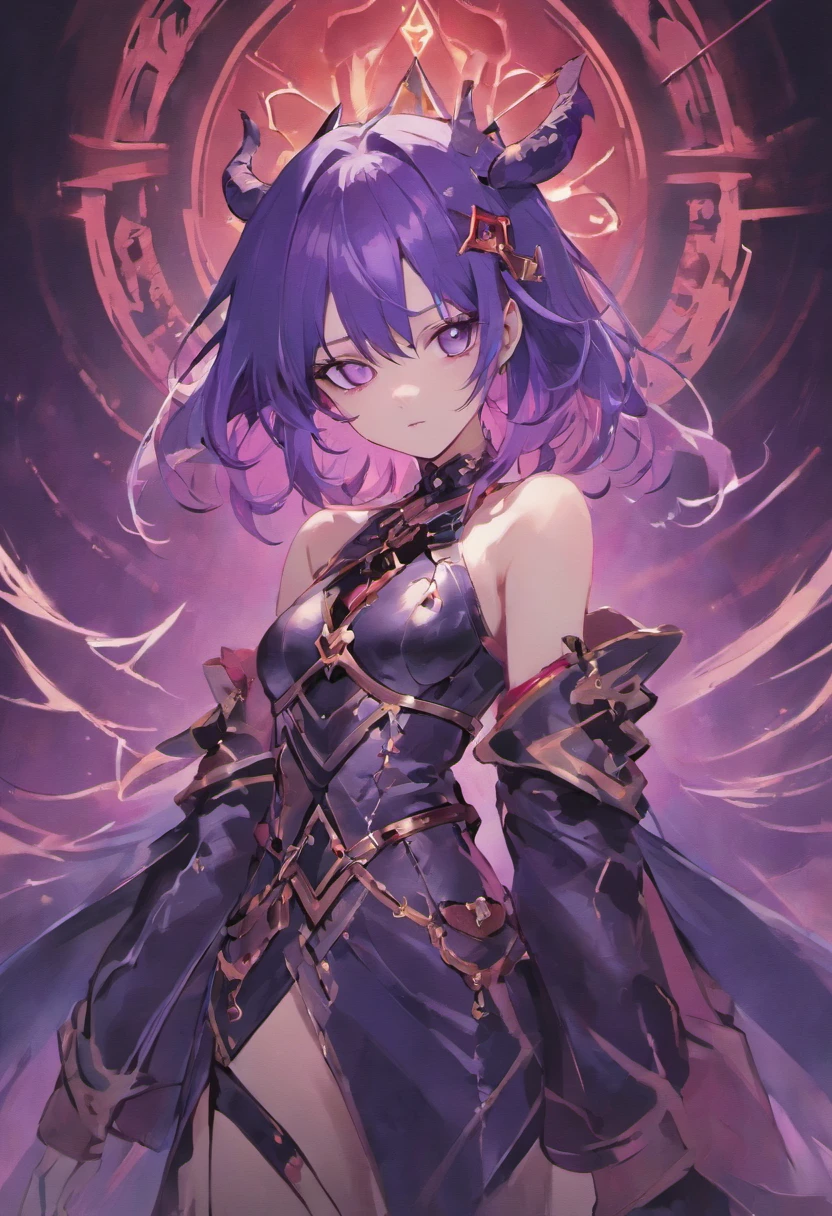 Perfect anatomy, masterpiece, best quality
"Create an illustration of Diablo from Tensura with his pale lavender skin, sharp red eyes, eerie glowing gaze, slicked-back black hair, and distinctive demonic outfit featuring leather straps and buckles. Emphasize his imposing and sinister presence." Female
