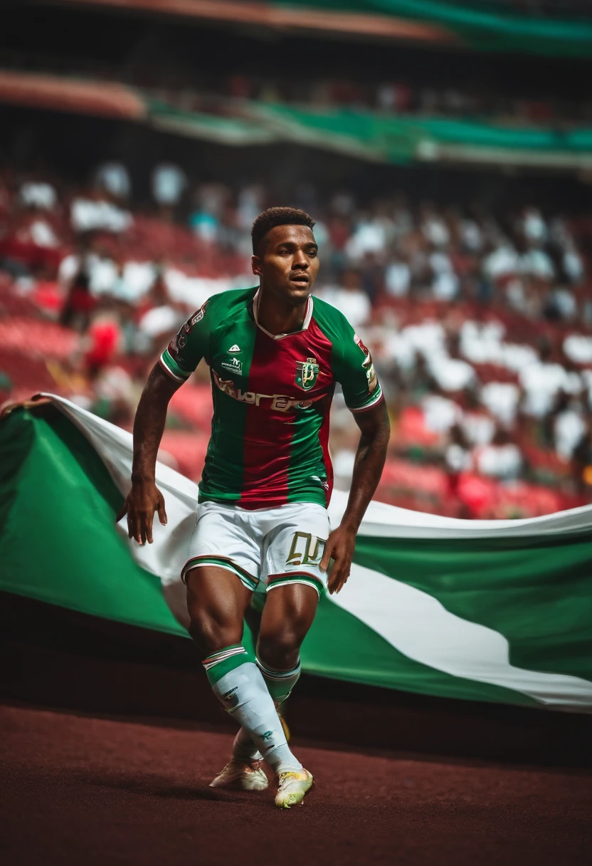 Jogador do fluminense time do rio de janeiro fazendo gol no maracana ,estadio de futebol