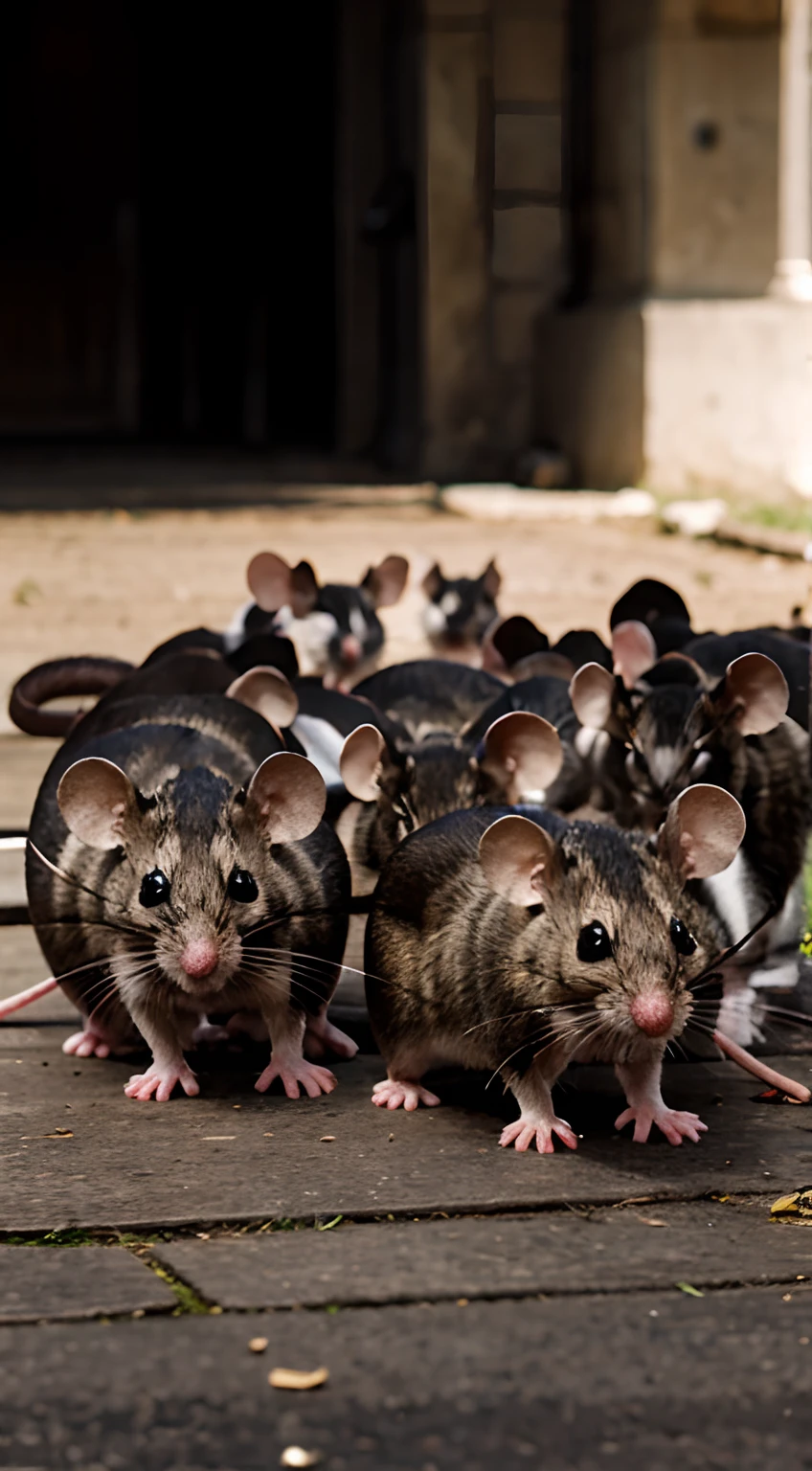 Thousands of mouse group ultra realistic, gathered , and more mouse