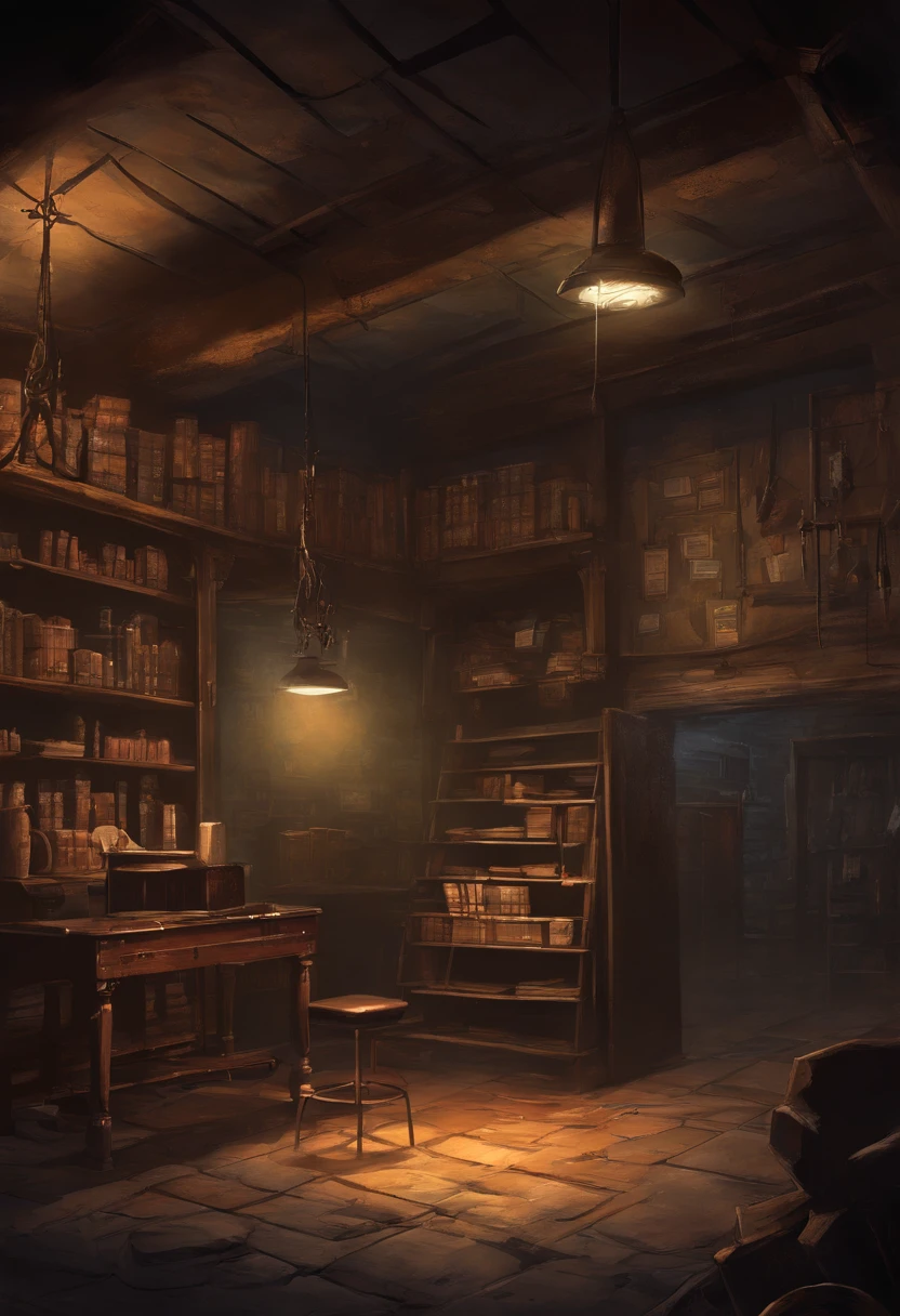 Clue wall, Investigation, Basement lighting, Realistic