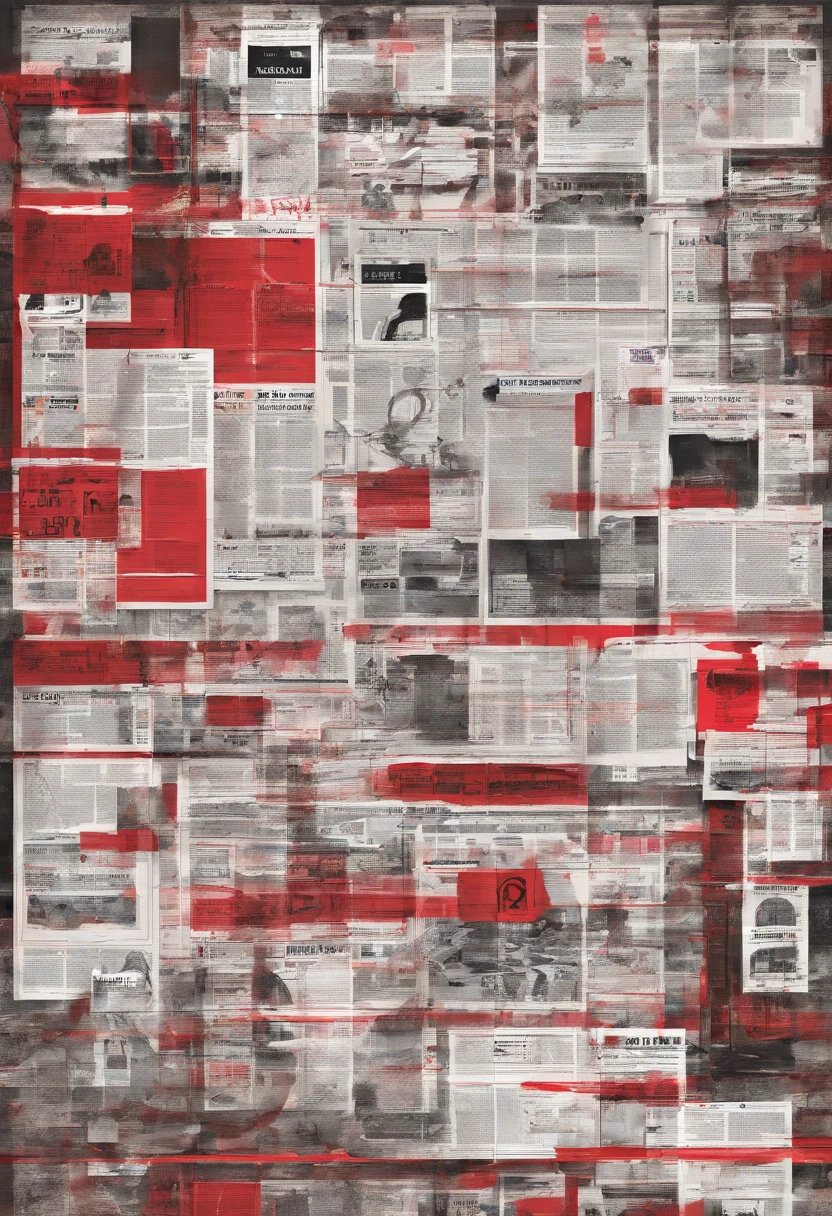 in basement, A wall of clues connecting many newspapers with red lines, A close-up view from the front