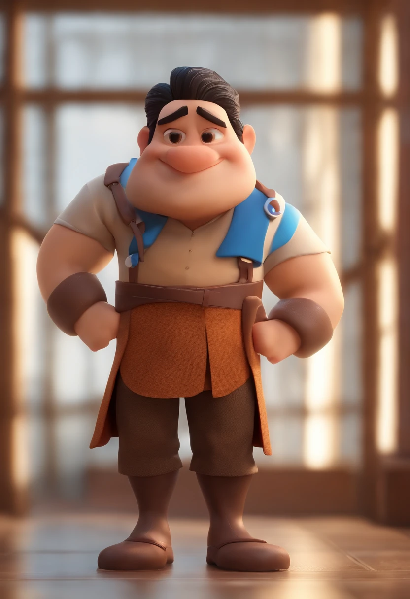 Cartoon character of a Japanese man, com cabelo arrepiado na frete e barba por fazer e uma camisa azul, um personagem animado, Caractere estilizado, animation style rendering, 3D estilizado, Arnold Maya render, 3 d render stylized, toon render keyshot, Personagem 3D, Personagem 3D, 3d rendering stylized, 3 d character render, personagem de desenho animado, Personagem de close up, Pose de personagem, (Estilo Pixar) (master part:1.2) (Bokeh) (best quality) (pele detalhada) (textura detalhada) (8k) (argila) (Cinematic lighting) (foco nítido，Senta e vaza a parte superior do corpo