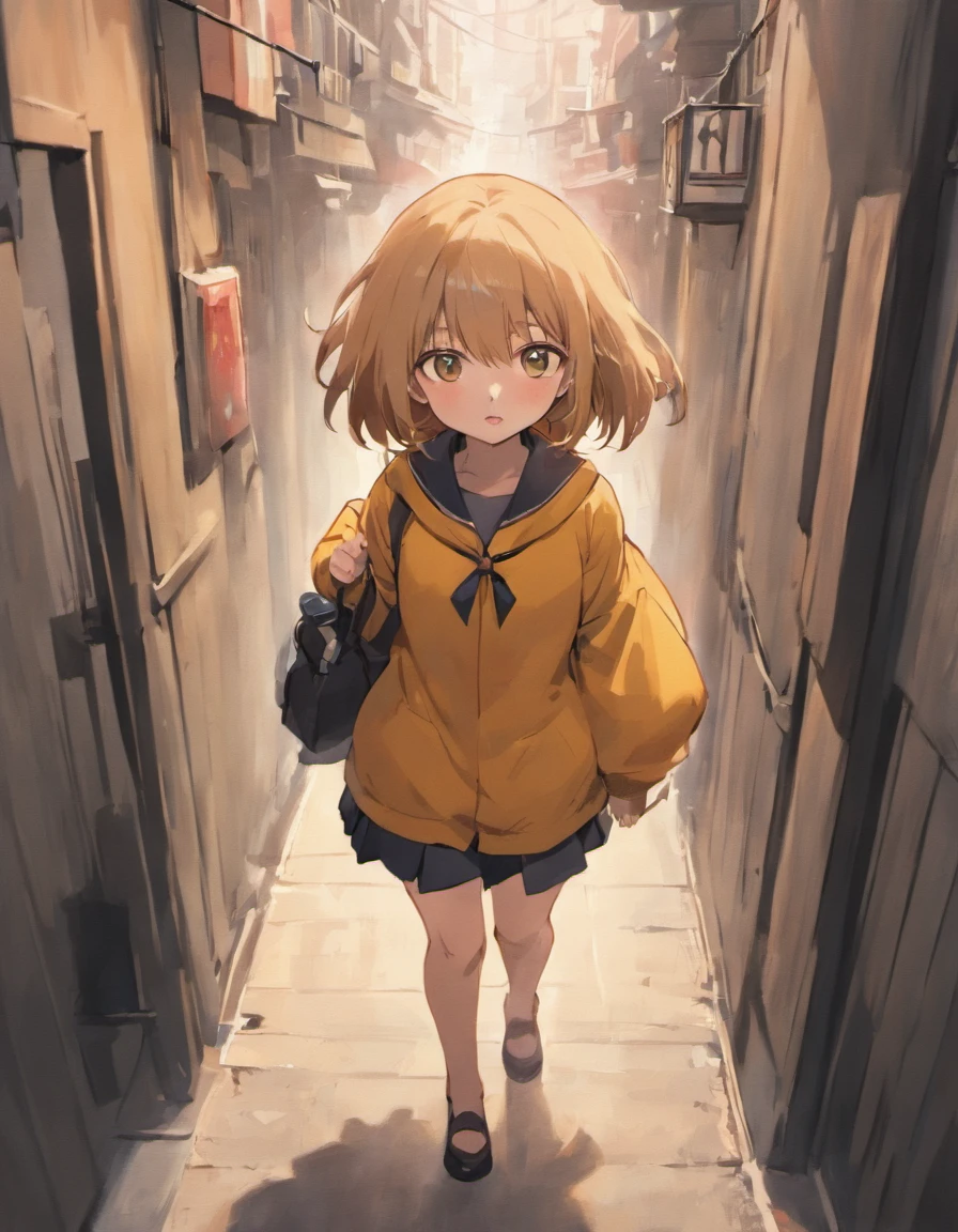 Tan is a perverse girl,One day, she was walking on the path and was blocked at the entrance of the alley,The frightened face leaked three points of shyness,Three points are afraid,Seven points carelessly