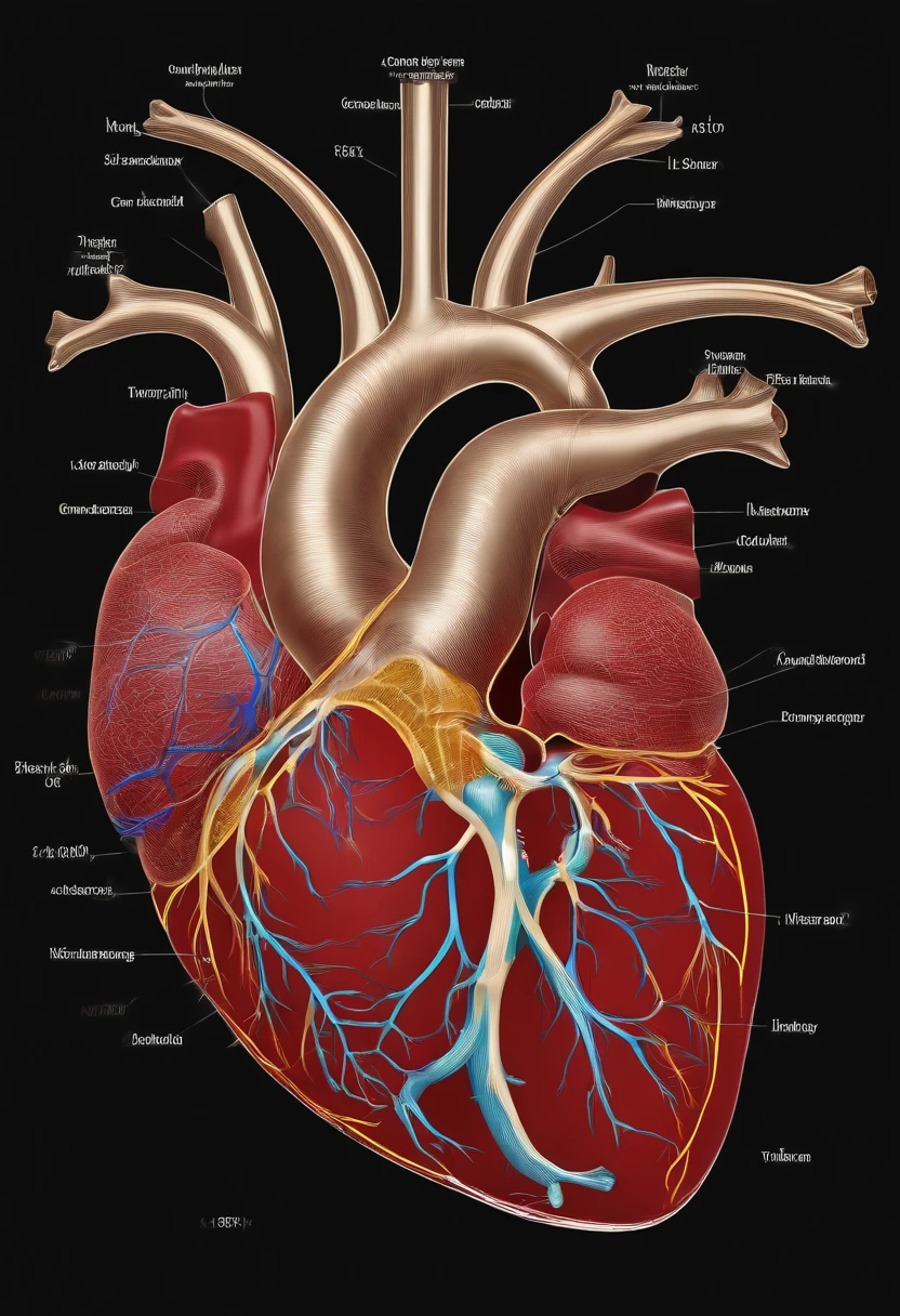 Graph of the heart showing the sinus node and AV, with arrows indicating blood supply.