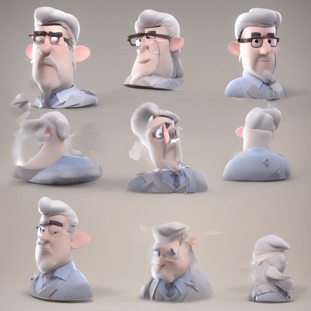Criar um personagem no estilo Pixar. Trata-se de um homem de 30 anos, com barba, Branco, com cabelos castanhos curtos e um quiff, e olhos castanhos. Ele deve estar na frente de um computador, Trabalhar como designer