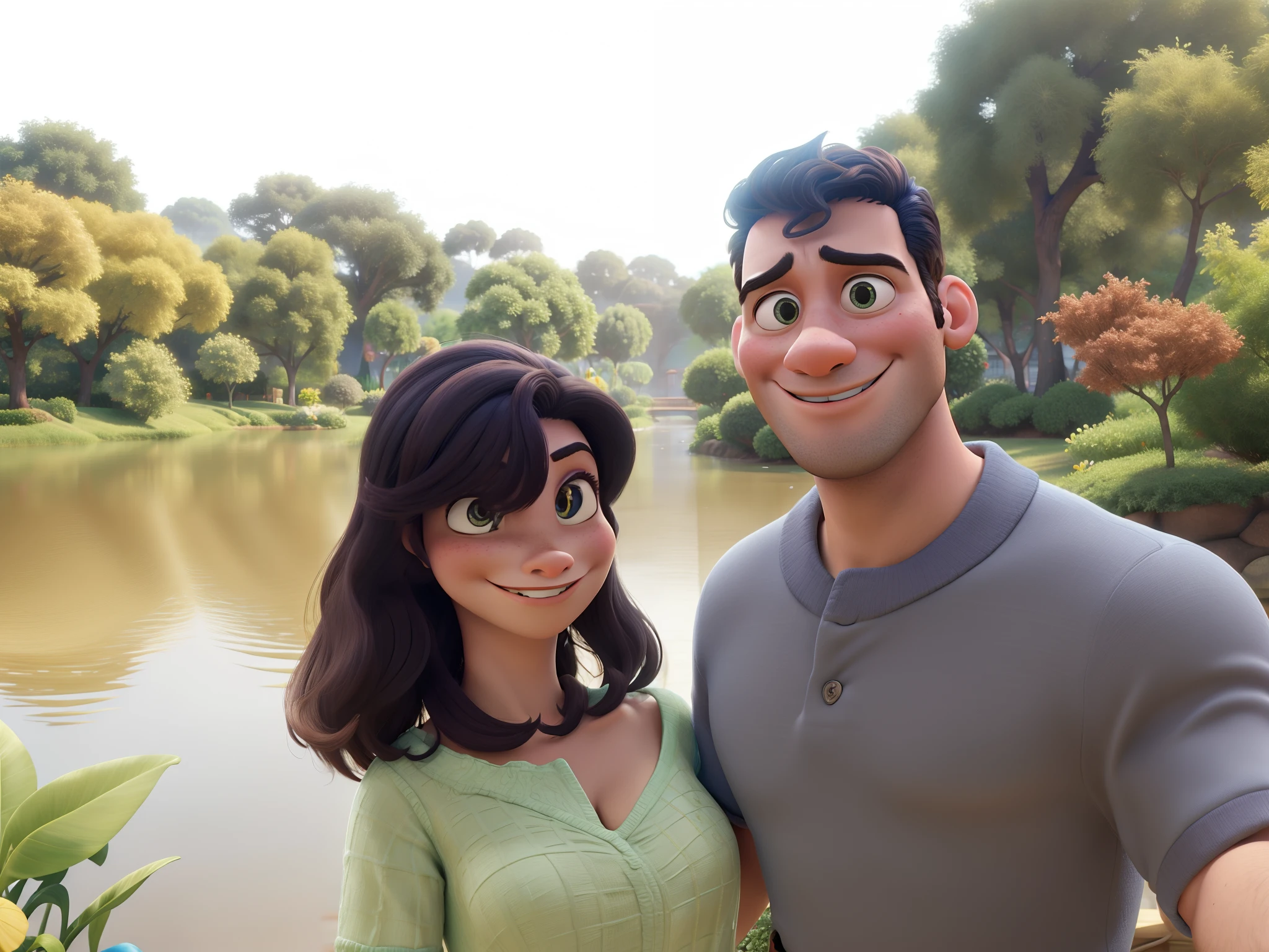 Obra-prima, de melhor qualidade, lindo casal transformado em pixar type