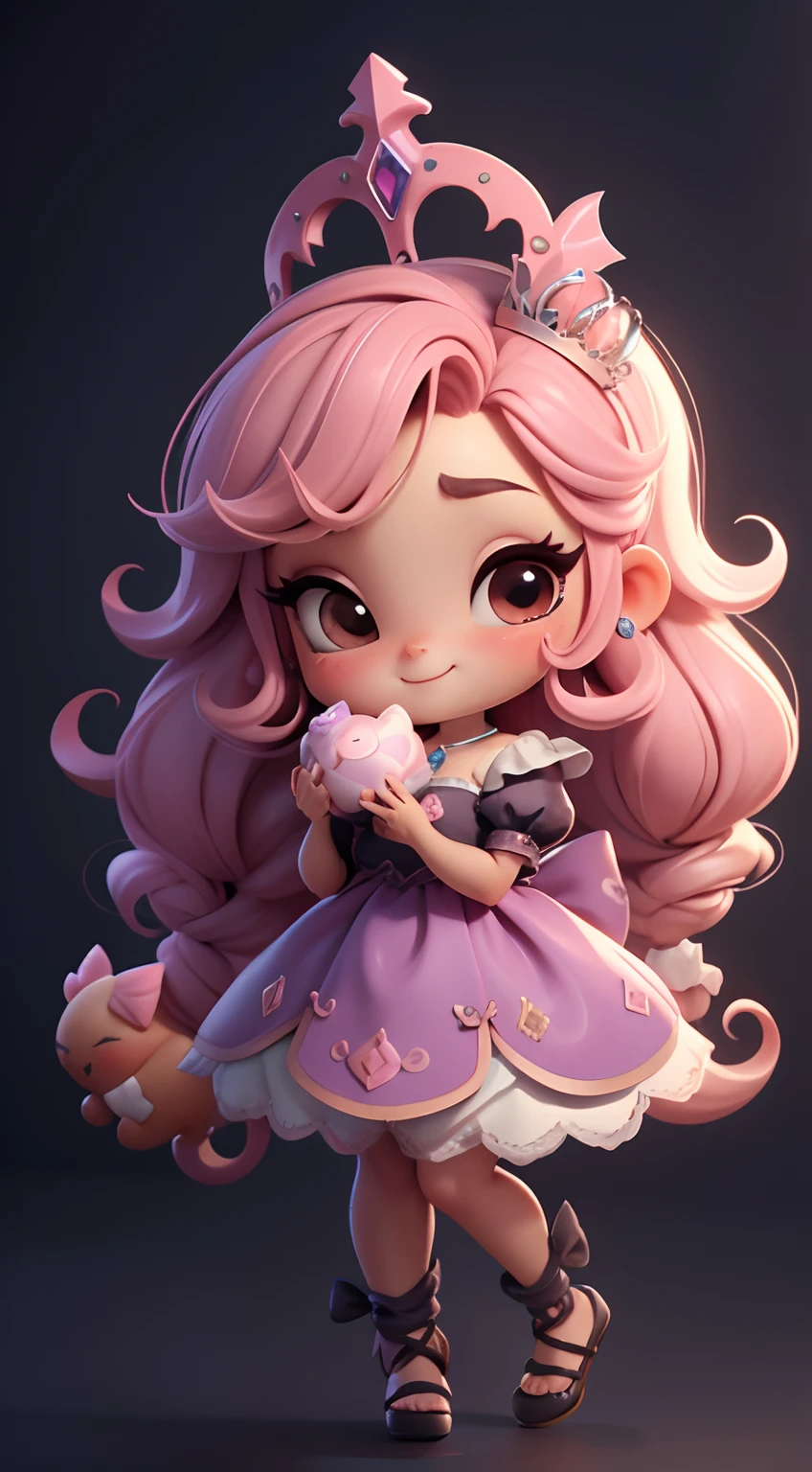 Create a high-quality 18K version of the character, master part, barra de doces, doces azedos, doces, Pirulitos, Polvilha, bagas, mostrando clevage, ,cheio de doces chibi Morangos Vanellope . Baby morango Chibi Vanellope : Deve ficar charmoso e bonito, Keep the iconic elements of the original character. Candies should have a round face with large dimensions, olhos claros, long eyelashes and rosy cheeks. Seu cabelo deve ser longo e tons preto slime . Vestido bonito: Vestir chibi em um vestido bonito e elegante em tons de rosa e preto . O vestido pode ter babados, renda & detalhes feitos de doces, A reference to the topic of sugar . Add loops or ribbons, Para dar um toque de delicadeza. avental & Arco : Adicione um avental marrom sobre o vestido de Chibi, It is tied at the waist with a thin bow. O avental pode ter pequenos detalhes, como bolsos ou bordados finos. Meias e sapatos bonitos: Complete o look chibi morango com meias listradas rosa e brancas ou detalhes divertidos. standingn, Coloque sapatos de boneca bonitos, com gravatas ou fivelas. Magic Accessories: Add charming accessories to the chibi , como no cabelo ou uma tiara com detalhes extravagantes . You can also get your hands on beautiful themed accessories. Certifique-se de adicionar sombras, texturas e detalhes nos cabelos, Chibi Vanellope, pirulitos Ternos & Accessories, to make it even more charming and charming. Give him a smiling expression and a sweet smile on his face, Capturing the essence of the character in a subtle way, delicate hands, barra de doces, doces azedos, doces, Pirulitos, Polvilha, bagas, mostrando morango ,cheio de doces chibi Doce UHD 16K.