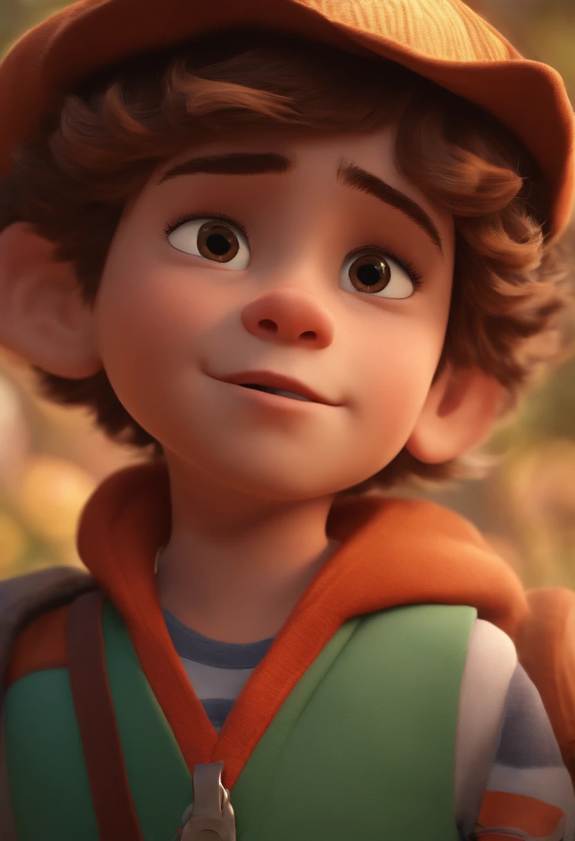 Image of a boy for a story in a YouTube video in Pixar format, He's the little allabester, He's the class leader, He's outgoing, Playful and gets up for a lot of things