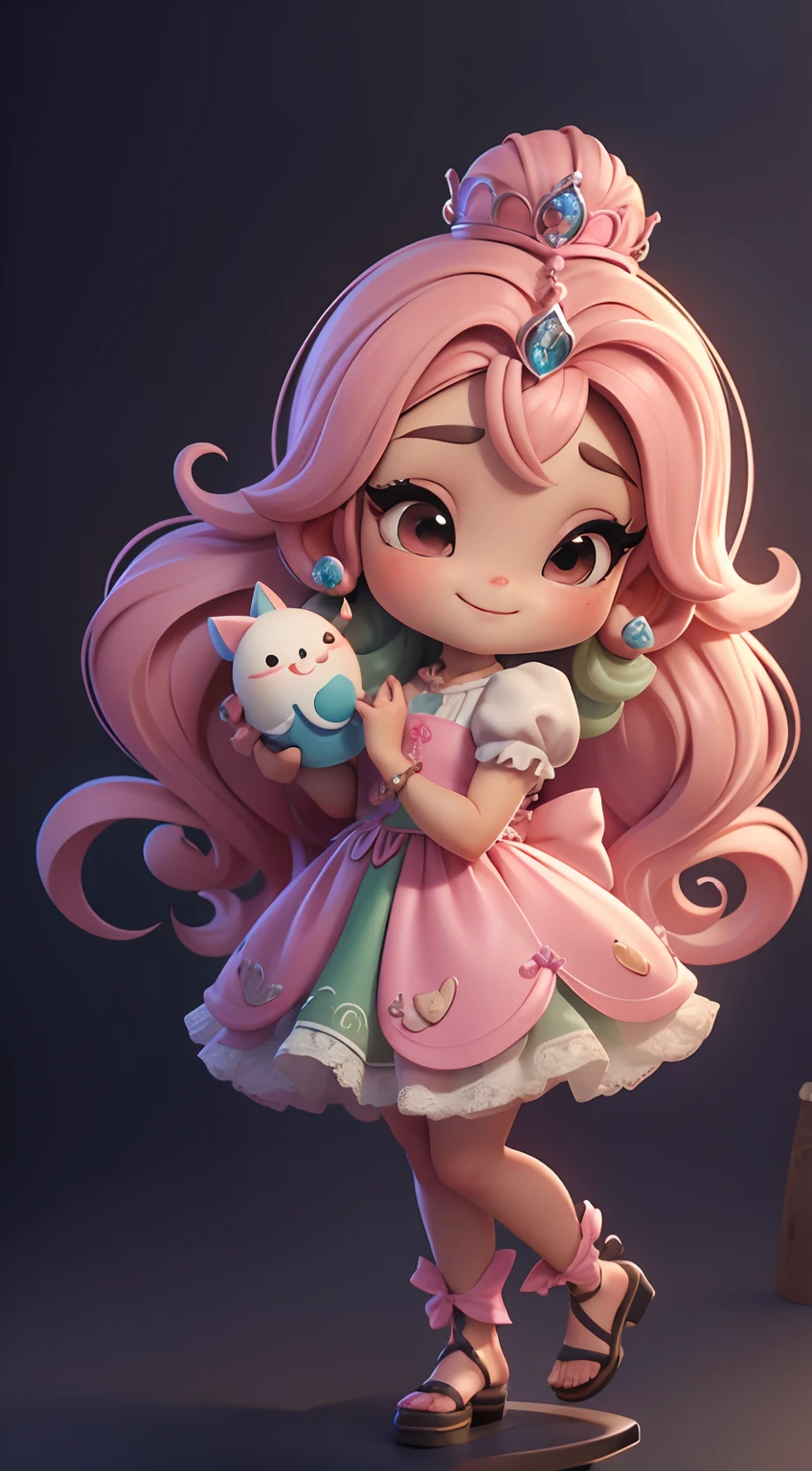 Create a high-quality 18K version of the character, master part, barra de doces, doces azedos, doces, Pirulitos, Polvilha, bagas, mostrando clevage, ,cheio de doces chibi Morangos Vanellope . Baby morango Chibi Vanellope  : Deve ficar charmoso e bonito, Keep the iconic elements of the original character. Candies should have a round face with large dimensions, olhos claros, long eyelashes and rosy cheeks. Seu cabelo deve ser longo e tons preto slime . Vestido bonito: Vestir chibi em um vestido bonito e elegante em tons de rosa e preto . O vestido pode ter babados, renda & detalhes feitos de doces, A reference to the topic of sugar . Add loops or ribbons, Para dar um toque de delicadeza. avental & Arco : Adicione um avental marrom sobre o vestido de Chibi, It is tied at the waist with a thin bow. O avental pode ter pequenos detalhes, como bolsos ou bordados finos. Meias e sapatos bonitos: Complete o look chibi morango com meias listradas rosa e brancas ou detalhes divertidos. standingn, Coloque sapatos de boneca bonitos, com gravatas ou fivelas. Magic Accessories: Add charming accessories to the chibi , como no cabelo ou uma tiara com detalhes extravagantes . You can also get your hands on beautiful themed accessories. Certifique-se de adicionar sombras, texturas e detalhes nos cabelos, Chibi Vanellope, pirulitos Ternos & Accessories, to make it even more charming and charming. Give him a smiling expression and a sweet smile on his face, Capturing the essence of the character in a subtle way, delicate hands, barra de doces, doces azedos, doces, Pirulitos, Polvilha, bagas, mostrando morango ,cheio de doces chibi Doce UHD 16K.