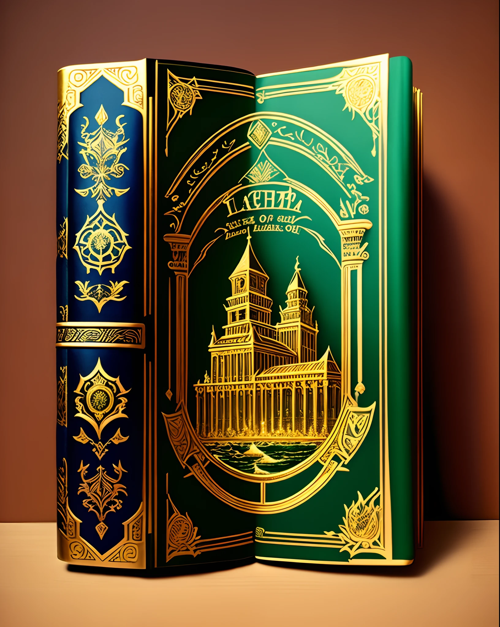 The sacred book of the legends of the great patriarch has a green cover with mythical engravings, Parchment pages with golden borders, Full-color illustrations that chronicle the history of the Namekians and a quality binding with gold stitching. Its dimensions are imposing, aproximadamente 30 cm x 40 cm,