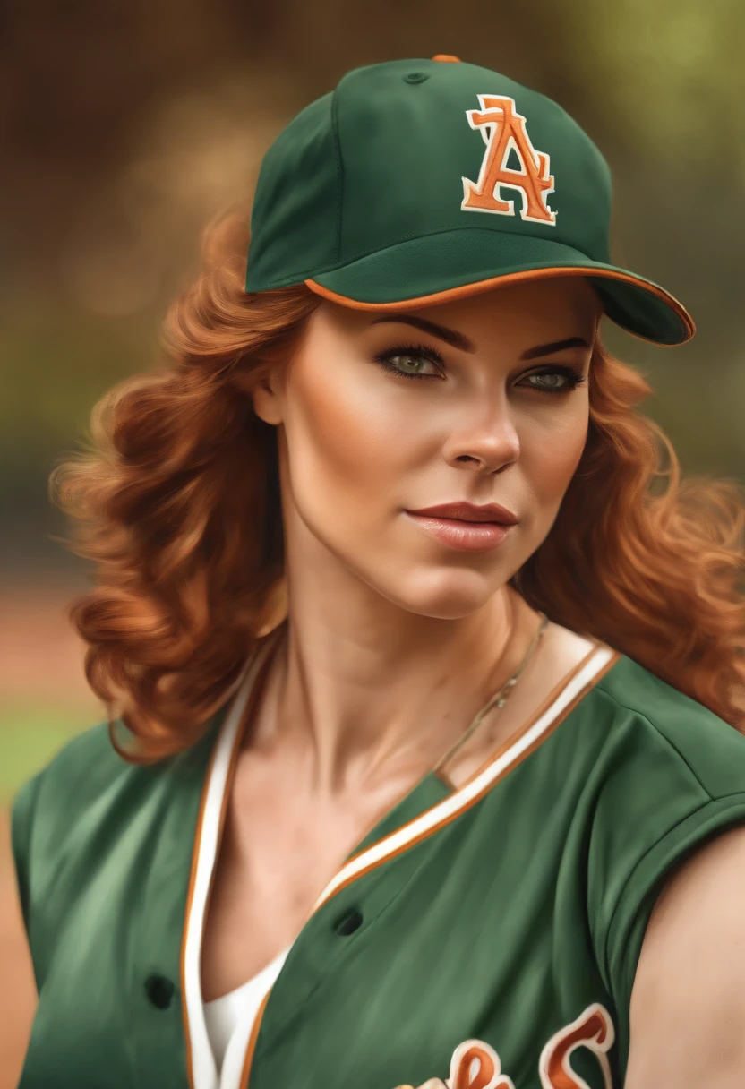 Masterpiece, (watercolor:1.3), (short stack:1.1), forward facing, eyes on camera, serious expression, (action shot:1.4) , (upper body strength:1.3), contrapposto (tattoo:1), softball pitcher, auburn hair, green eyes, (string bikini:1), pitching a softball at viewer, (focus on softball in foreground:1.4), sunny, natural lighting, High definition, excellent resolution, excellent quality, insane detail, semi realistic, postprocessed, crisp face, facial features, extremely detailed, facial features