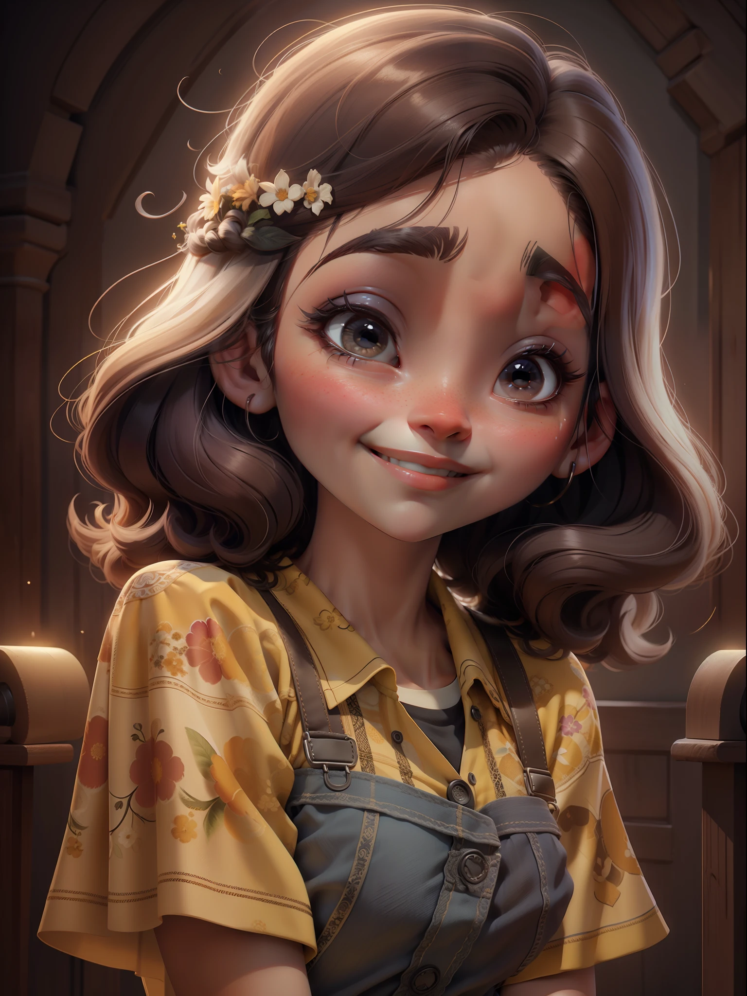 Retrato centrado da sorridente com pele clara e cabelo loiro longo, pele detalhada, Olhe para o Visualizador, Camisola de malha branca, texturas detalhadas, 8k, ultra detalhado, brilho no fundo, Bokeh, foco nítido, Cinematic lighting