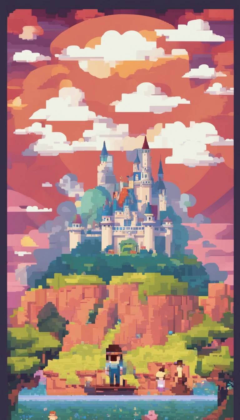 poster of a Disney Pixar movie designed for Tik Tok, with the title "Siempre en nuestros Corazones" with the image of an elderly couple with their daughter of about 60 years old and their son of about 55 years old with the background of some clouds and a resplendent sky, epic, familiar
