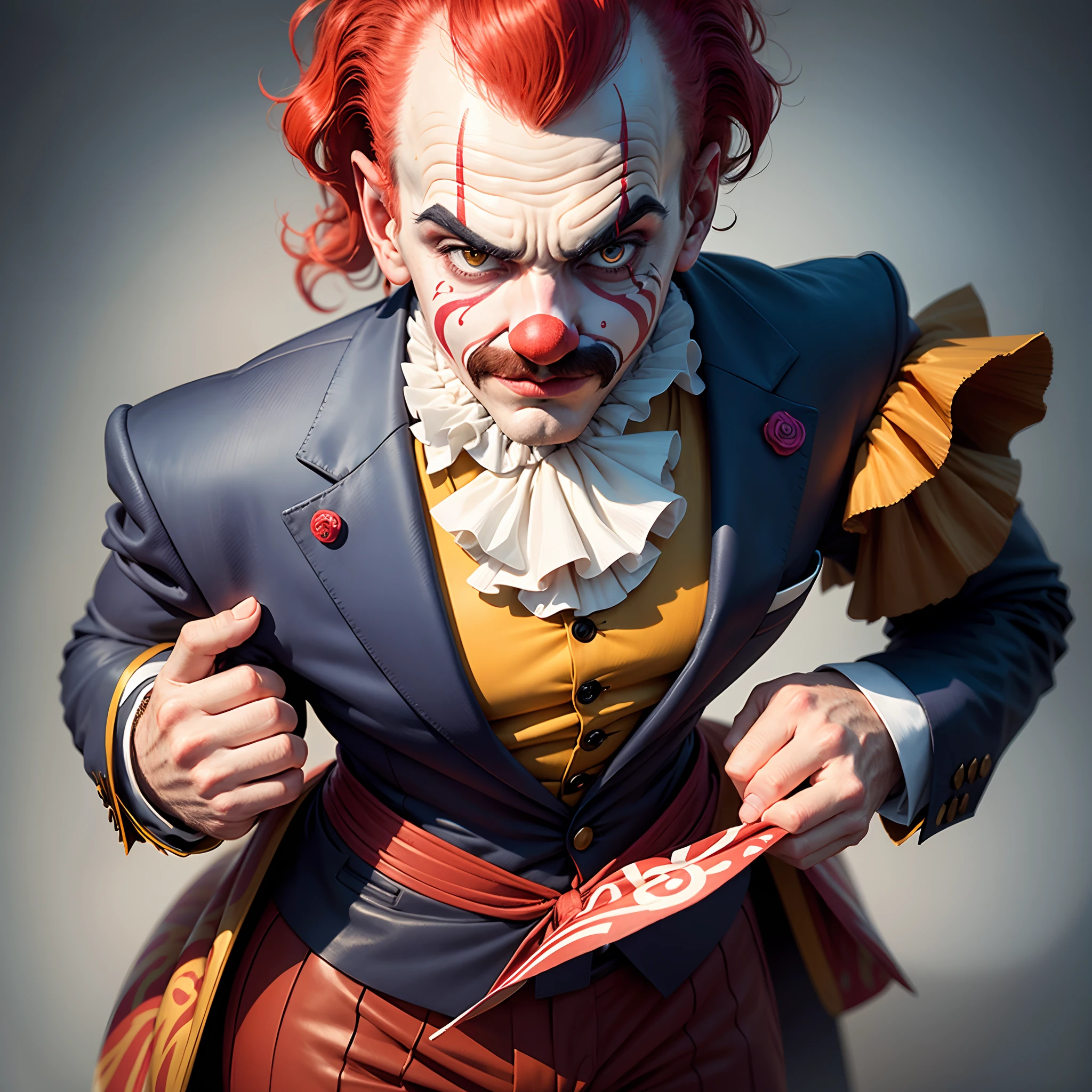 Hombre guapo vestido como un payaso