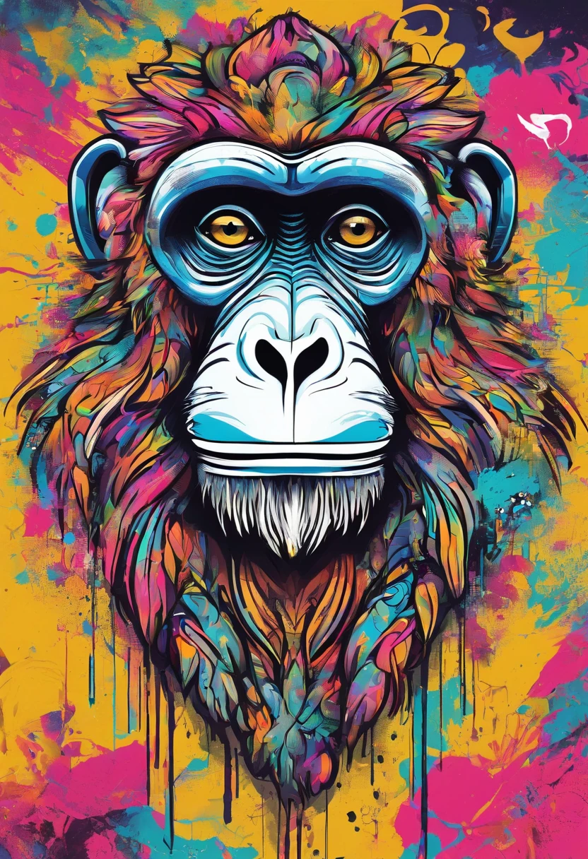 Um macaco, NFT, macaco de NFT, Perfect illustration.