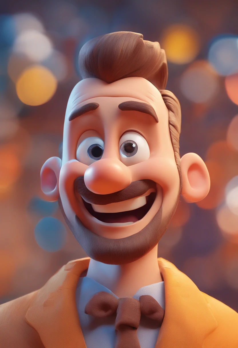 Smiling Man Illustration, sorriso insano, Homem de pele marrom com um sorriso gigante, happily smiling at the camera, sorriso atrevido, he's smiling, sorriso muito grande, Macho sorridente, foto de perfil headshot, rindo sorriso enorme, desenhando no estilo de Arte 3D, c4d, fundo de cor branco puro, estilo disney, estilo pixar render ilustracao Super Detalhe, 8k