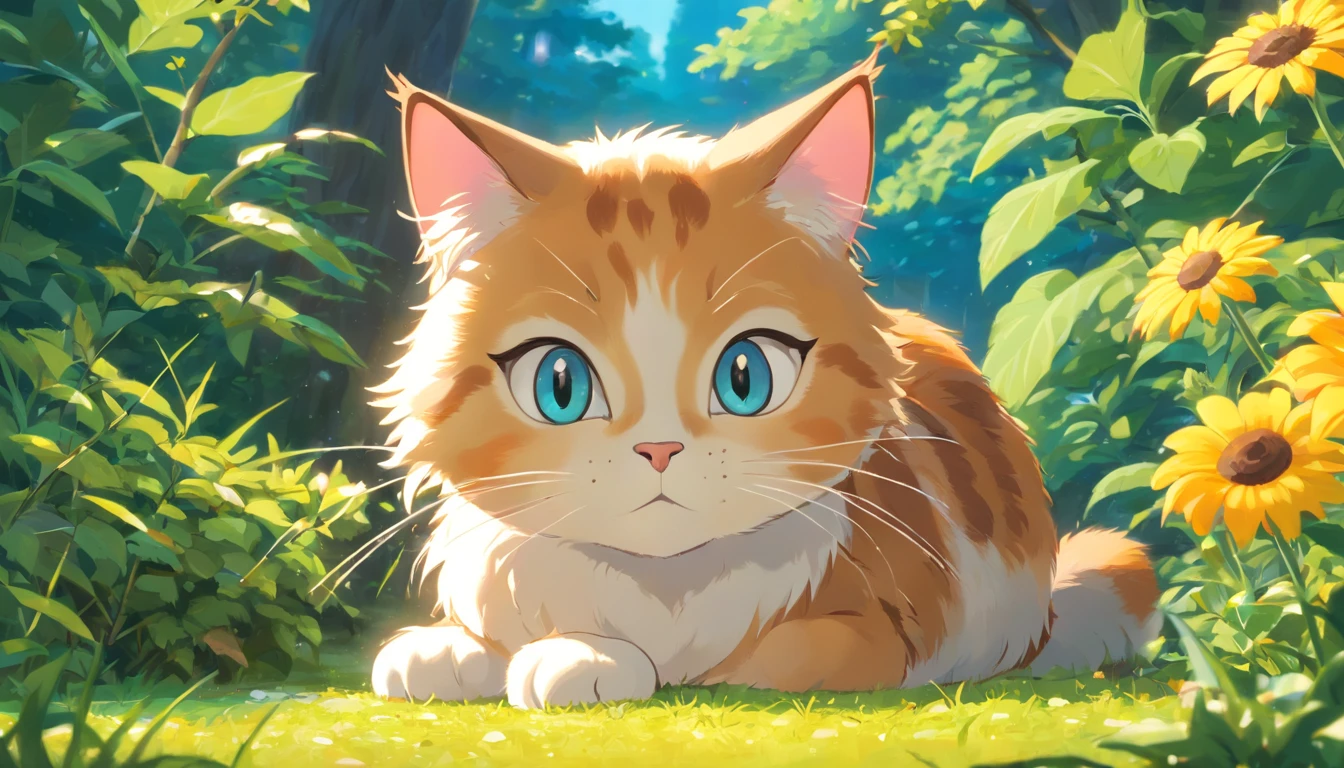 (top-quality,4K,8K,A high resolution,tmasterpiece:1.2),ultra - detailed,(Realist,Photorealist,Photorealist:1.37),Beautiful fece,A detailed eye,Detailed lips,The is very detailed,Beautiful fece,Naughty cat in the garden,brightened light,brightened light,magic lighting,Cute 3d rendering,Beautiful artwork,Bright lights,Amazingly bright light,beautiful digital art,adorable digital art,Cute cat,Capricious cat,Charming bright light,Engaging digital art,Beautiful and shiny creatures,Cute whimsical cat,Magic scene cat's paw raised sideways