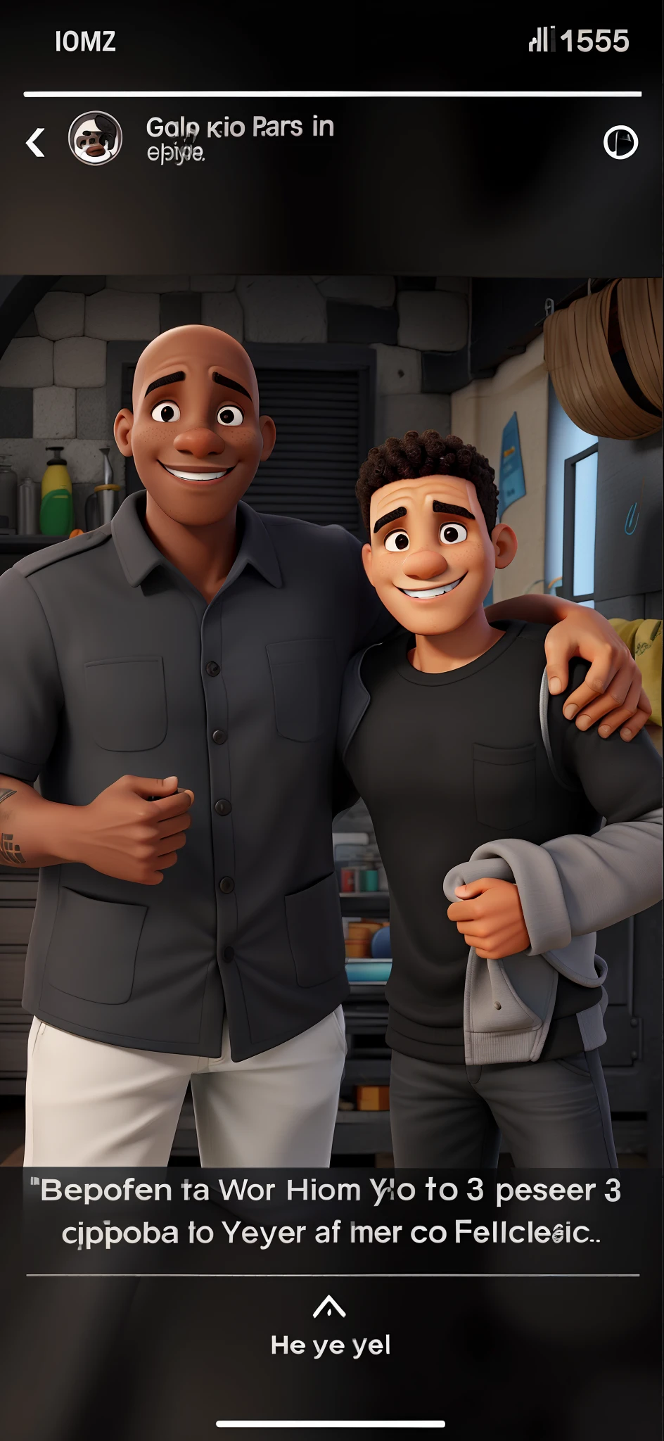 Home negro alto, careca, graves, homem branco, sorrindo, melhor qualidade