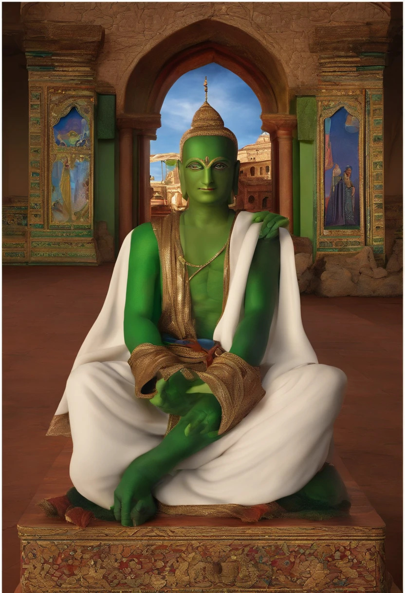 Thotsakan was the king of Lanka. Considered to be the protagonist of the Ramakien story, he has a green body, 10 faces, 20 arms, wears a crown, has a sneering mouth, and protruding eyes.