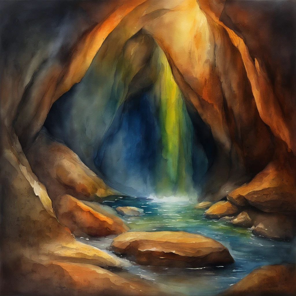 Deep in the dimly lit cavern