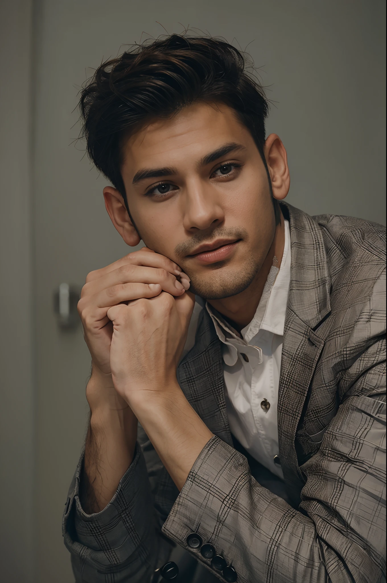 Change background handsome stylish boy