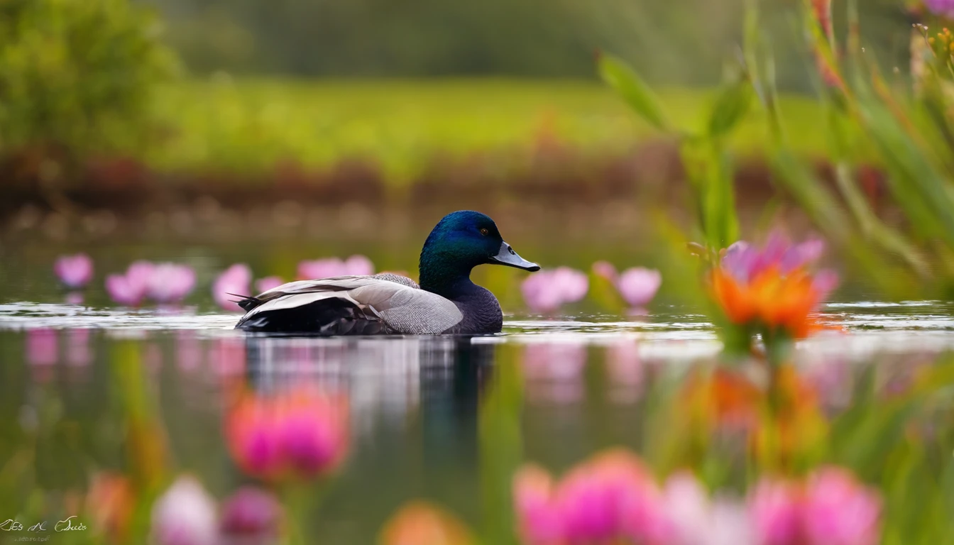 spring, flowers, colors, Pato Pedro, play, lake, magic flower, rainbow, Luiz, friends, water, explore.