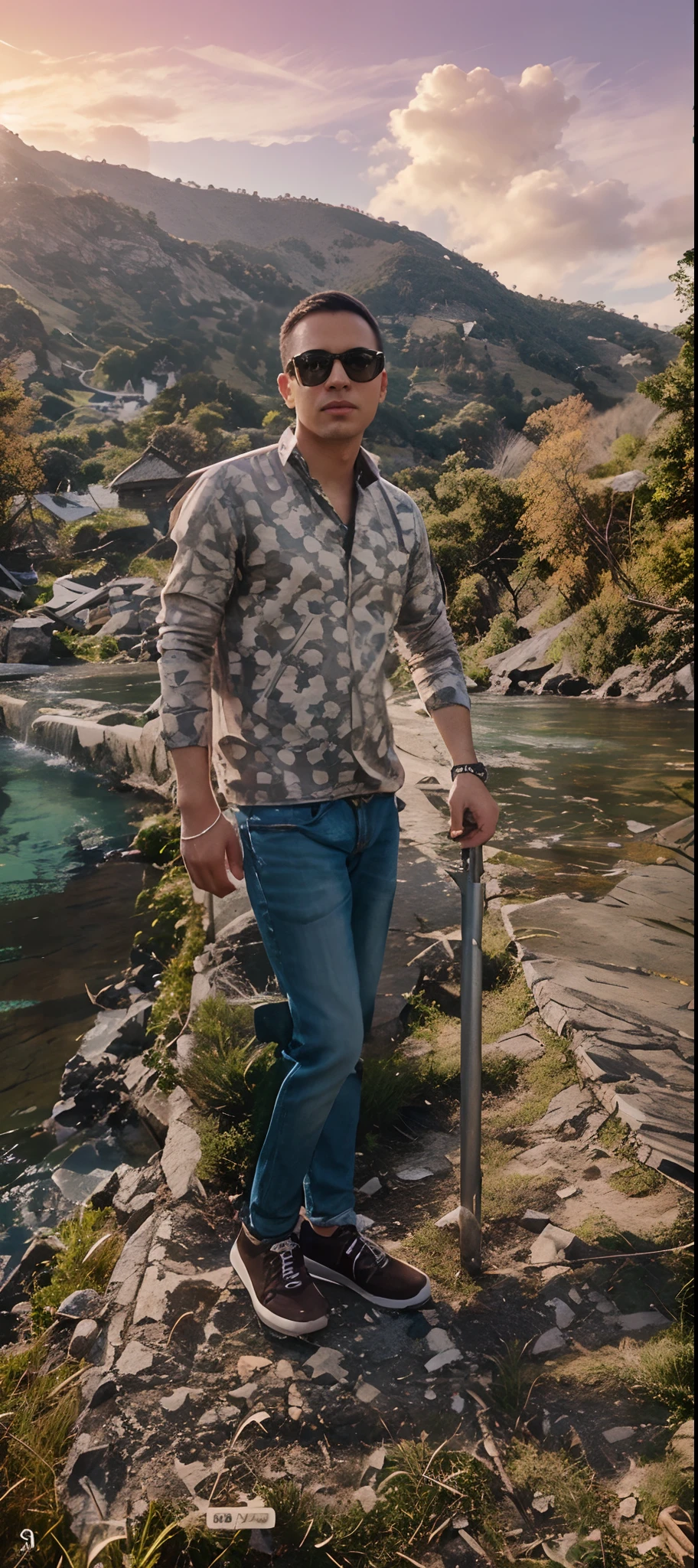 Change ai background, realistic photo, change hair cut, ultra realistic and clothes colour