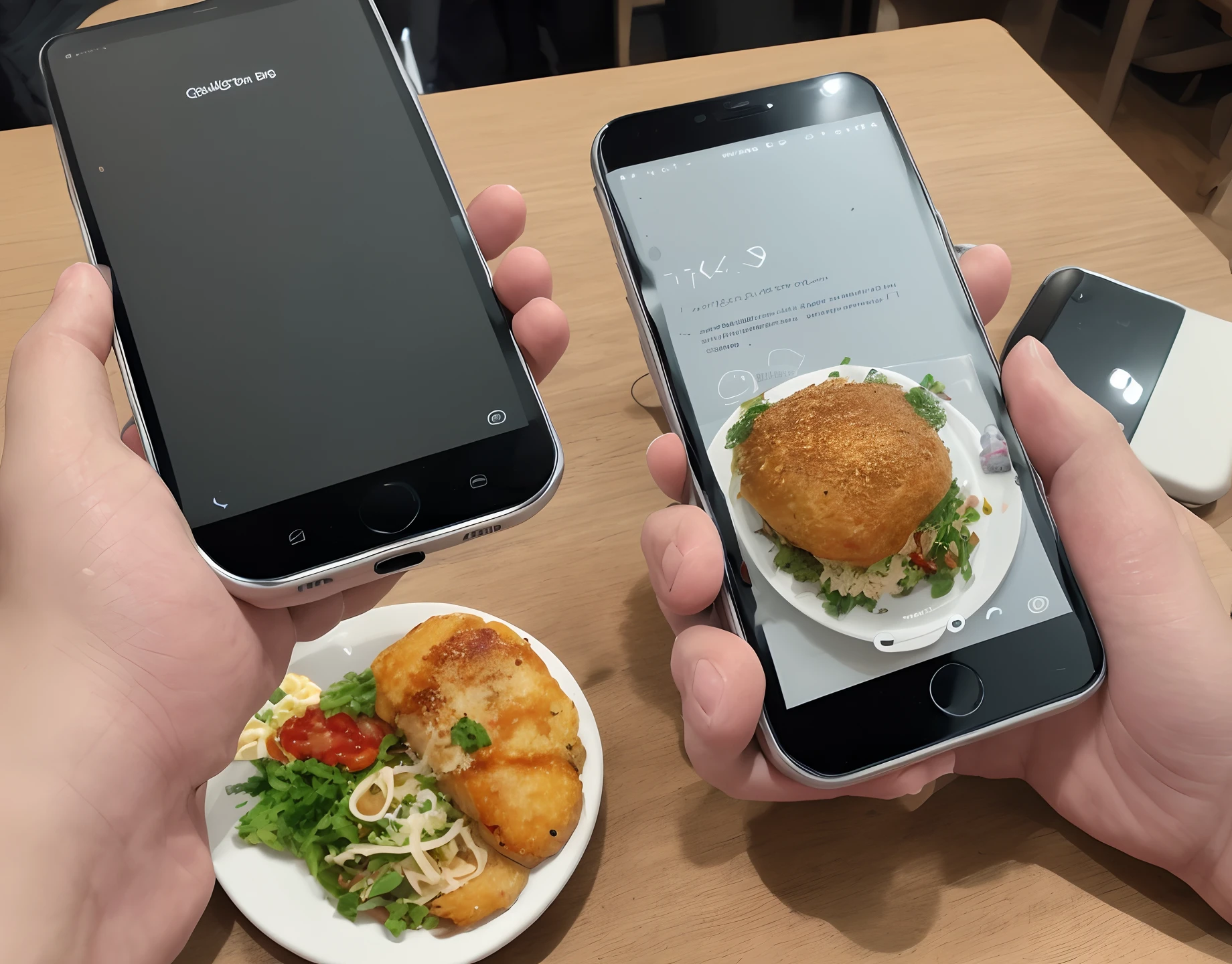 Phone that is taking a meal picture